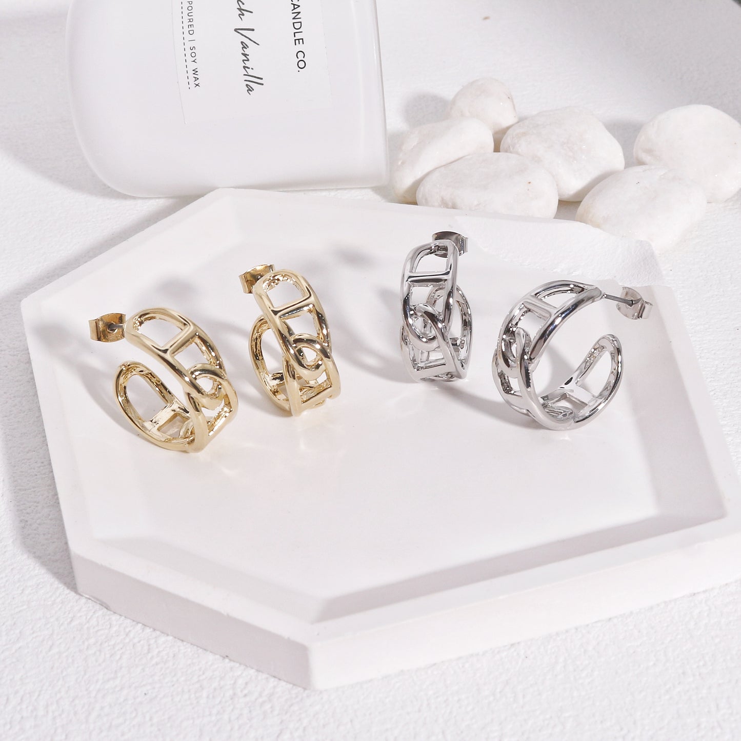 Livia Statement Metal Hoop Earrings