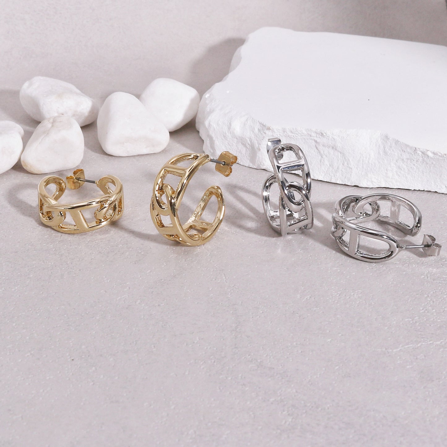 Livia Statement Metal Hoop Earrings