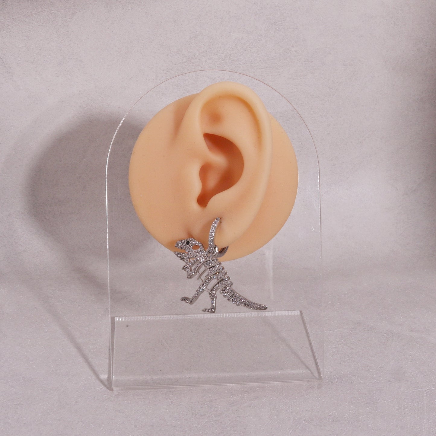 Aria CZ Sparkling T-Rex Dinosaur Earrings