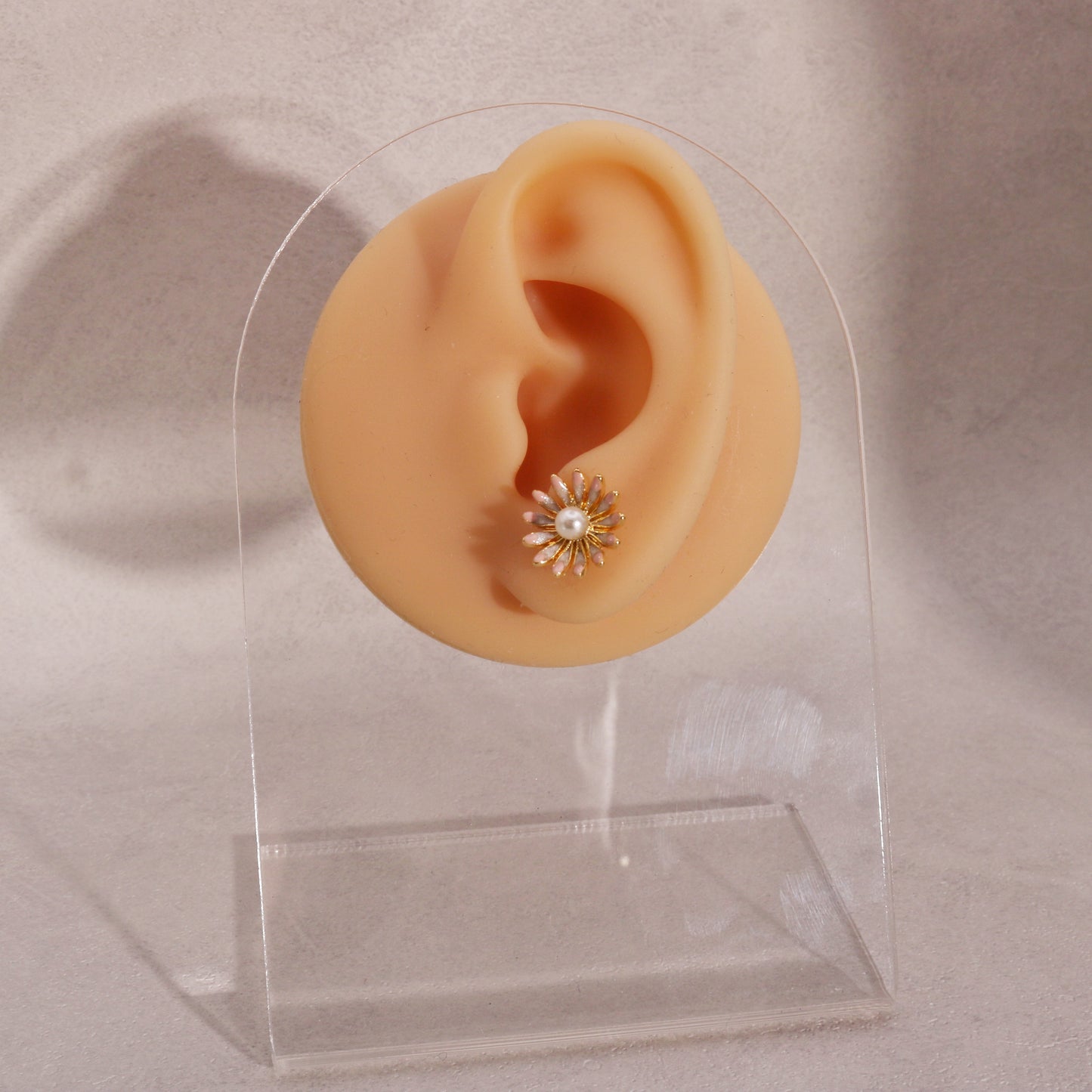 Hailey Sweet Mini Floral Pearl Stud Earrings