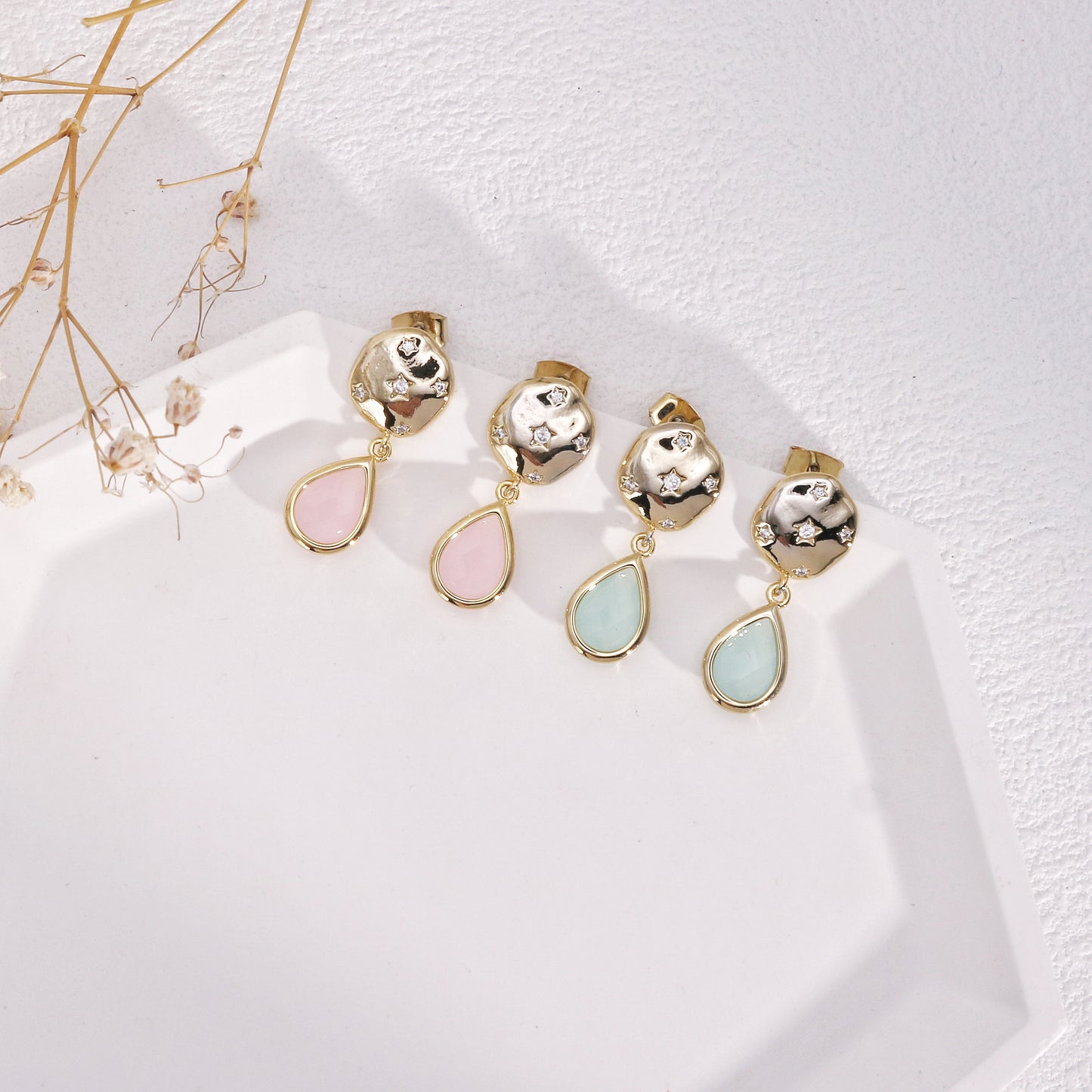 Crystal Quartz Fashion Drop Earrings
