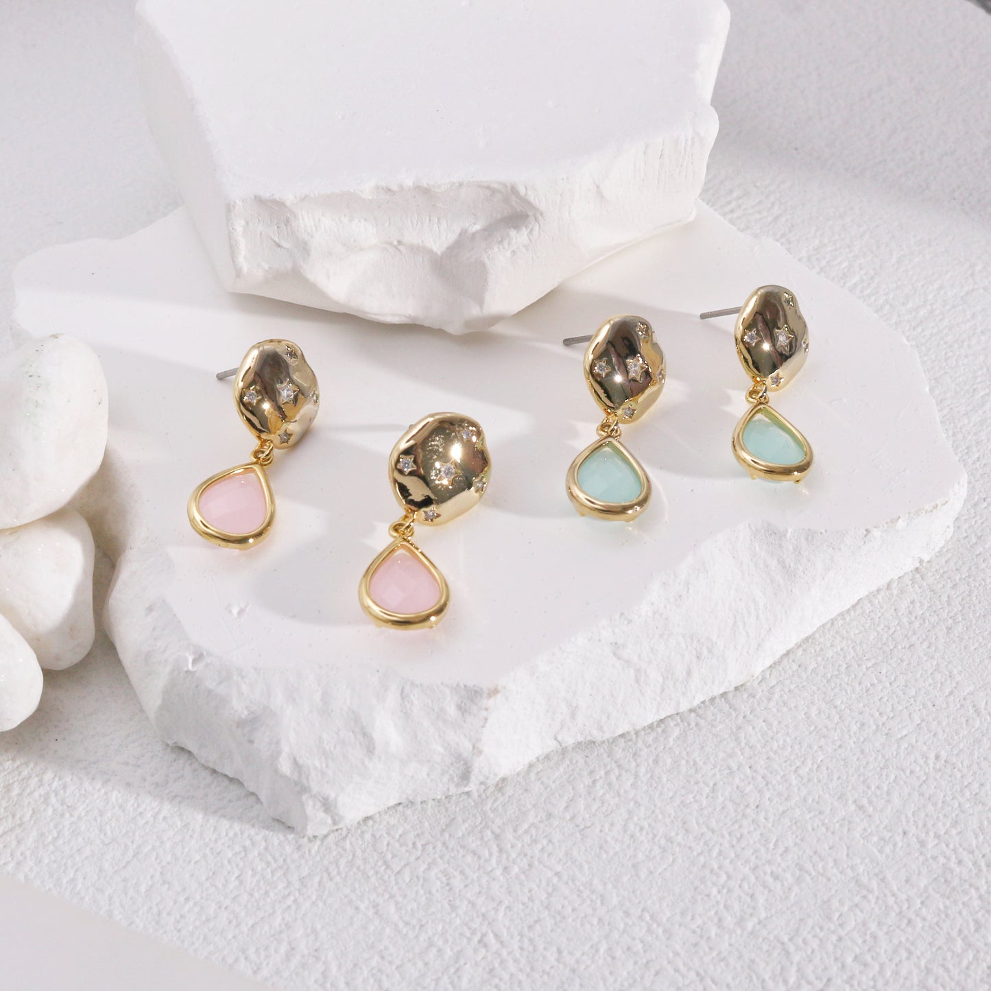 Crystal Quartz Fashion Drop Earrings