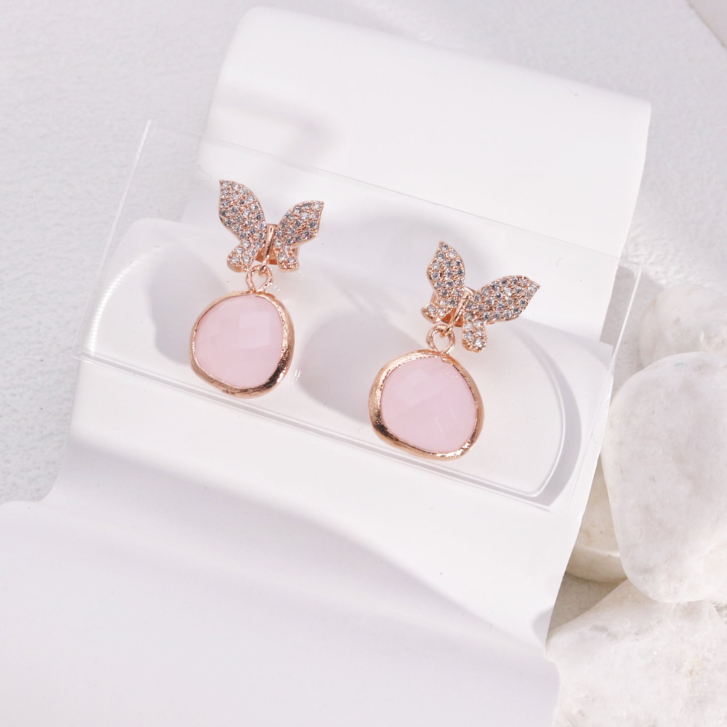 Berkley Butterfly CZ Glamour Drop Earrings