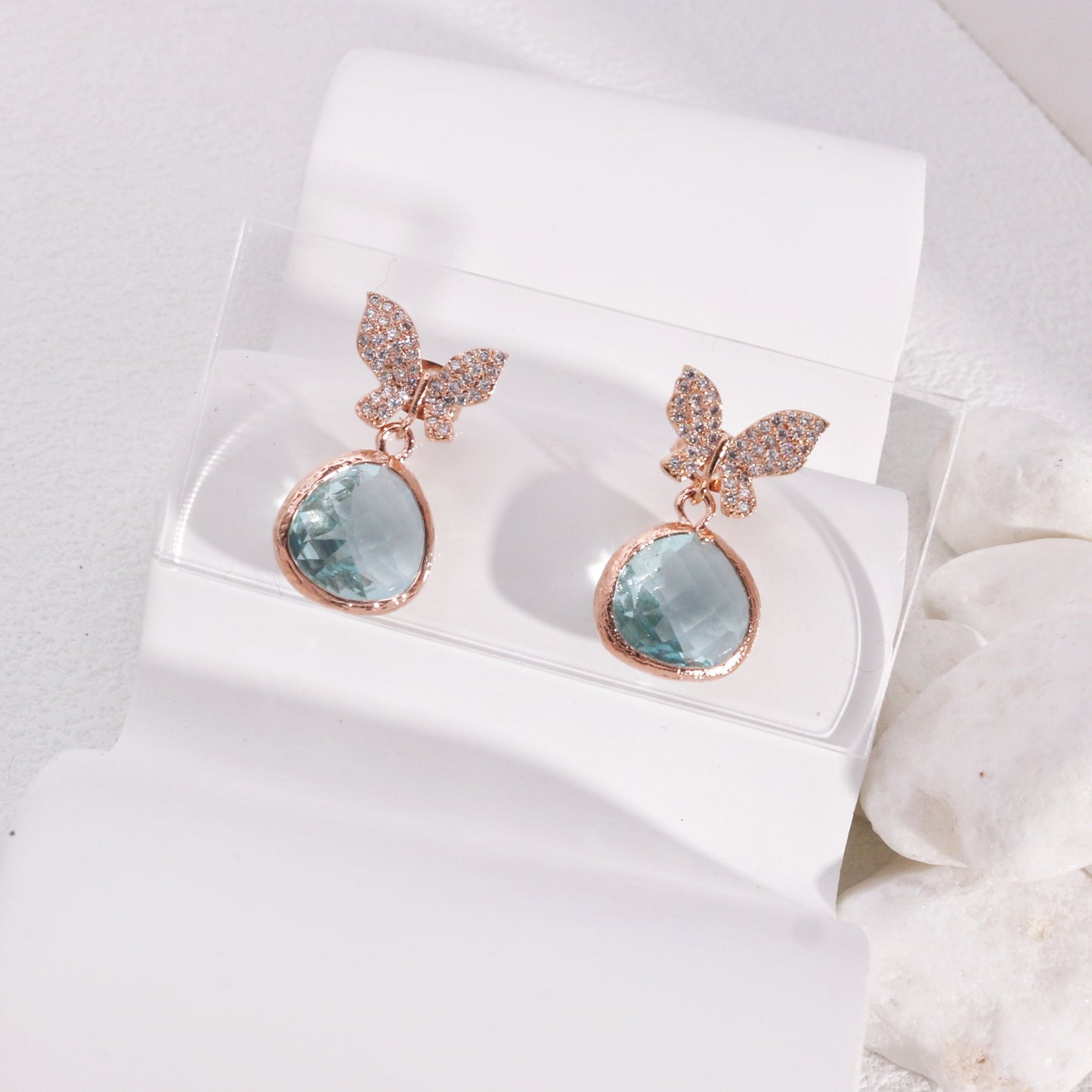 Berkley Butterfly CZ Glamour Drop Earrings