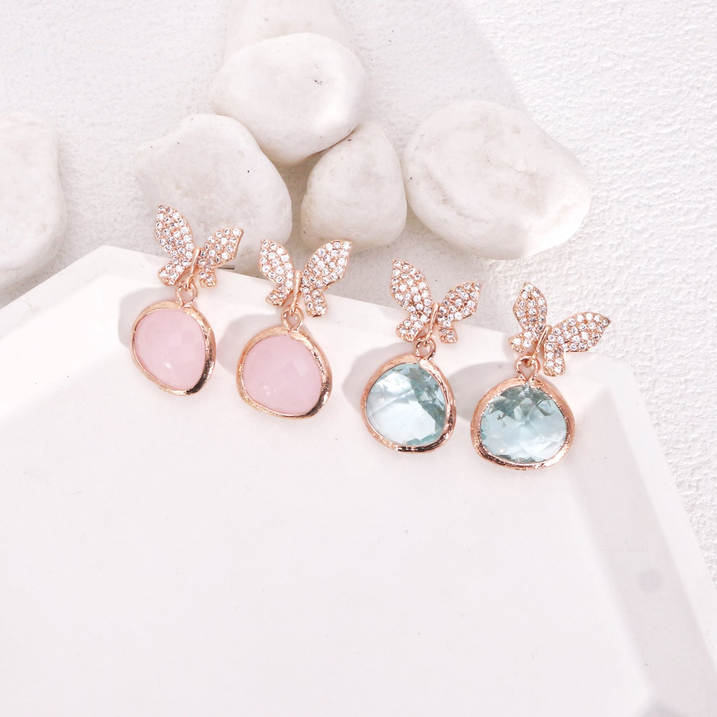 Berkley Butterfly CZ Glamour Drop Earrings