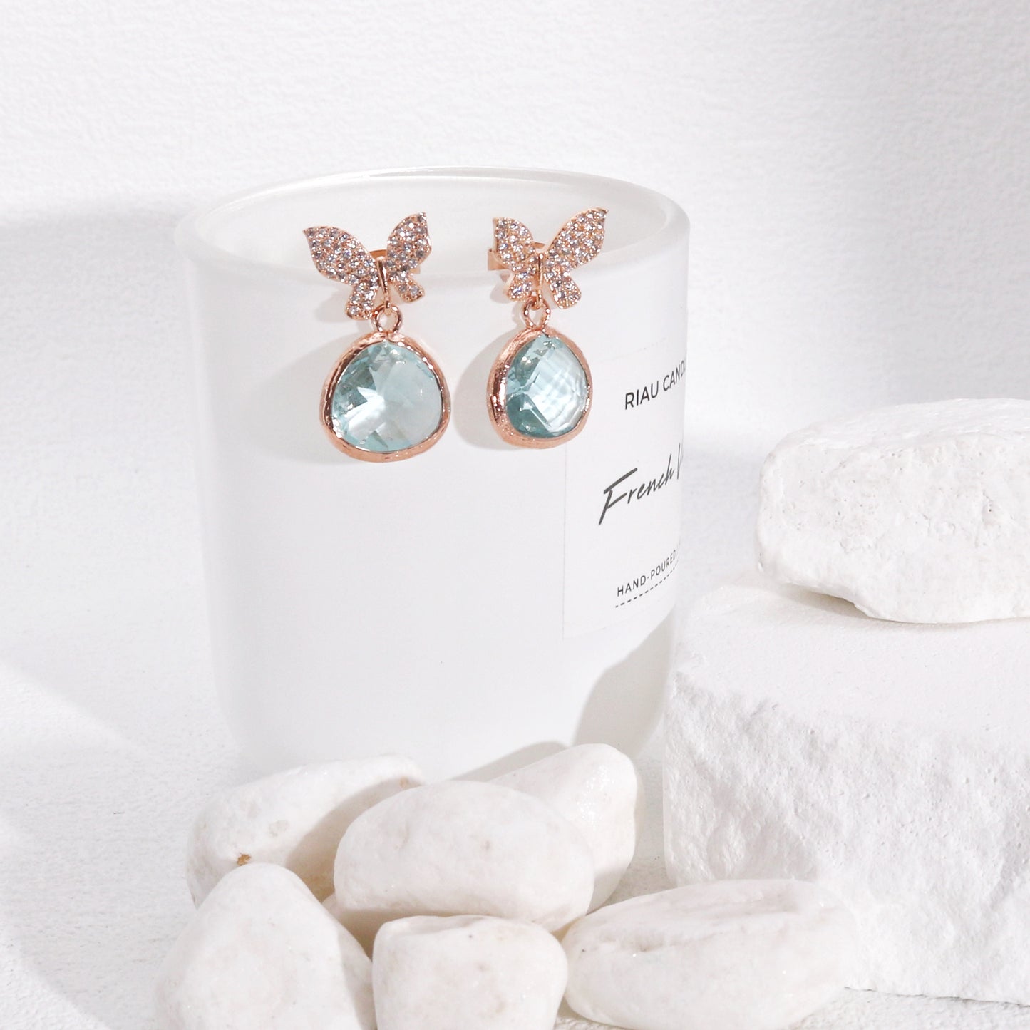 Berkley Butterfly CZ Glamour Drop Earrings