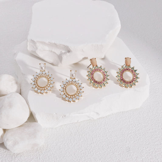 Sienna Star Burst CZ Drop Earrings