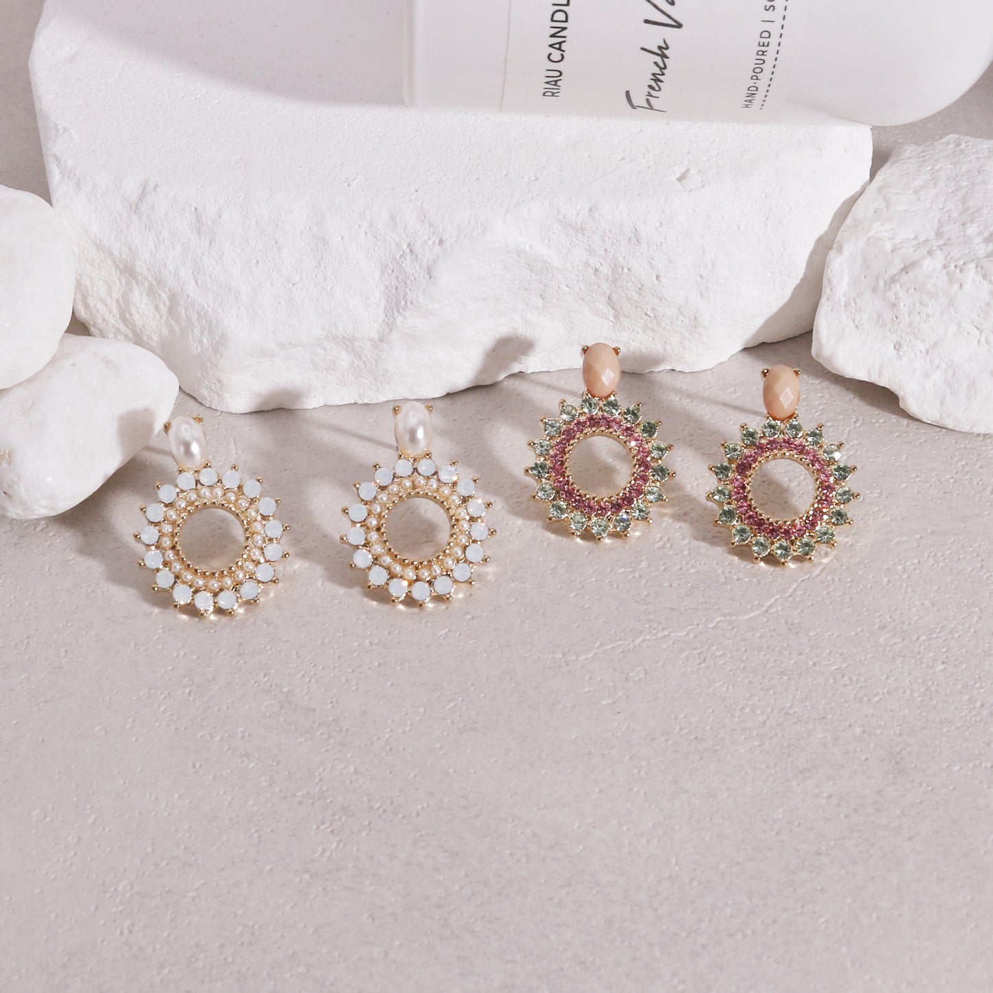 Sienna Star Burst CZ Drop Earrings