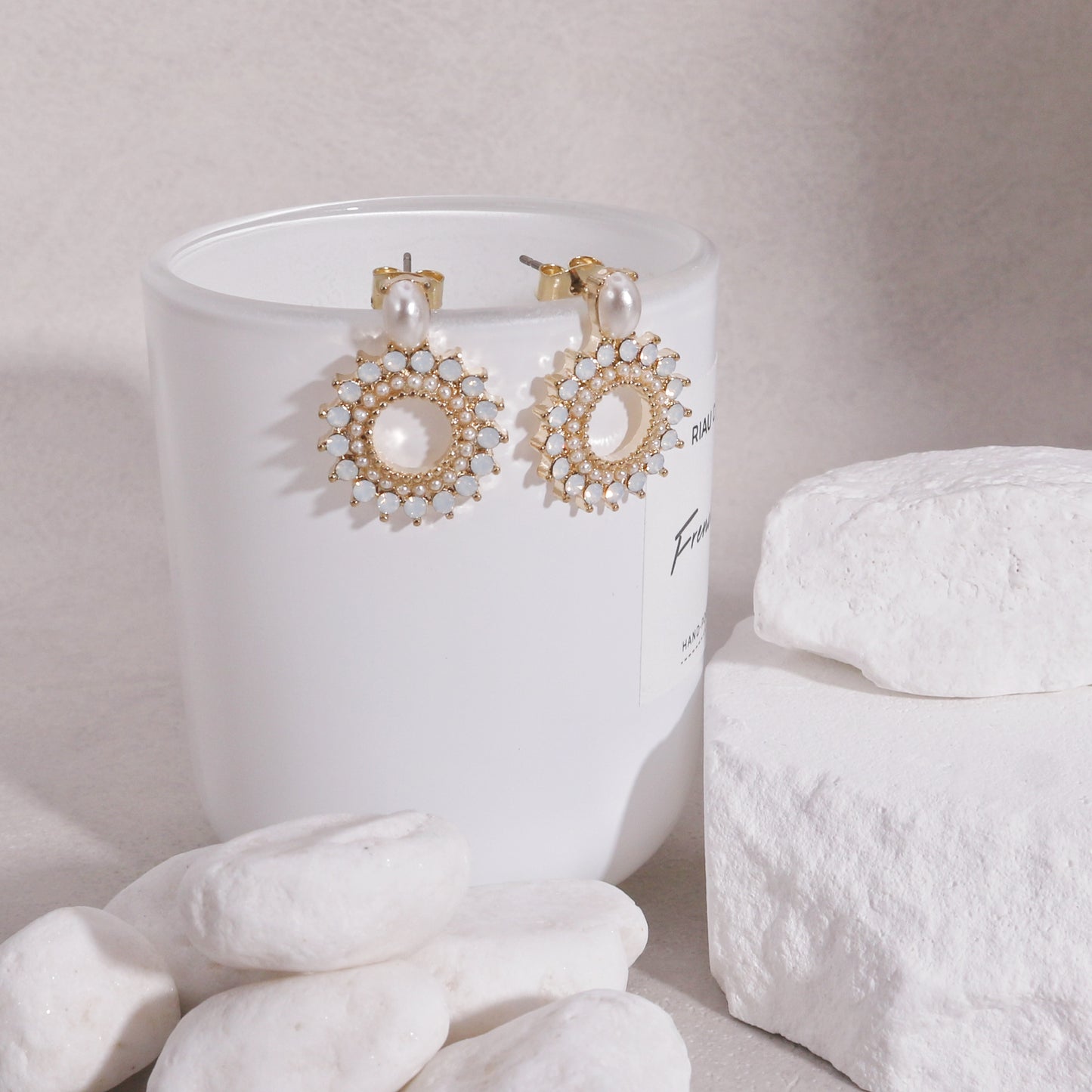 Sienna Star Burst CZ Drop Earrings