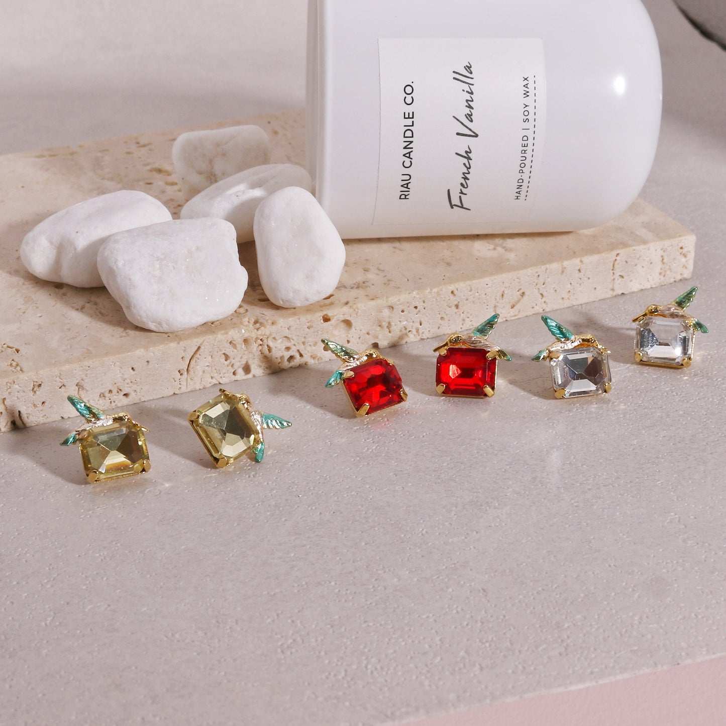 Mini Hummingbird Crystal Stud Earrings