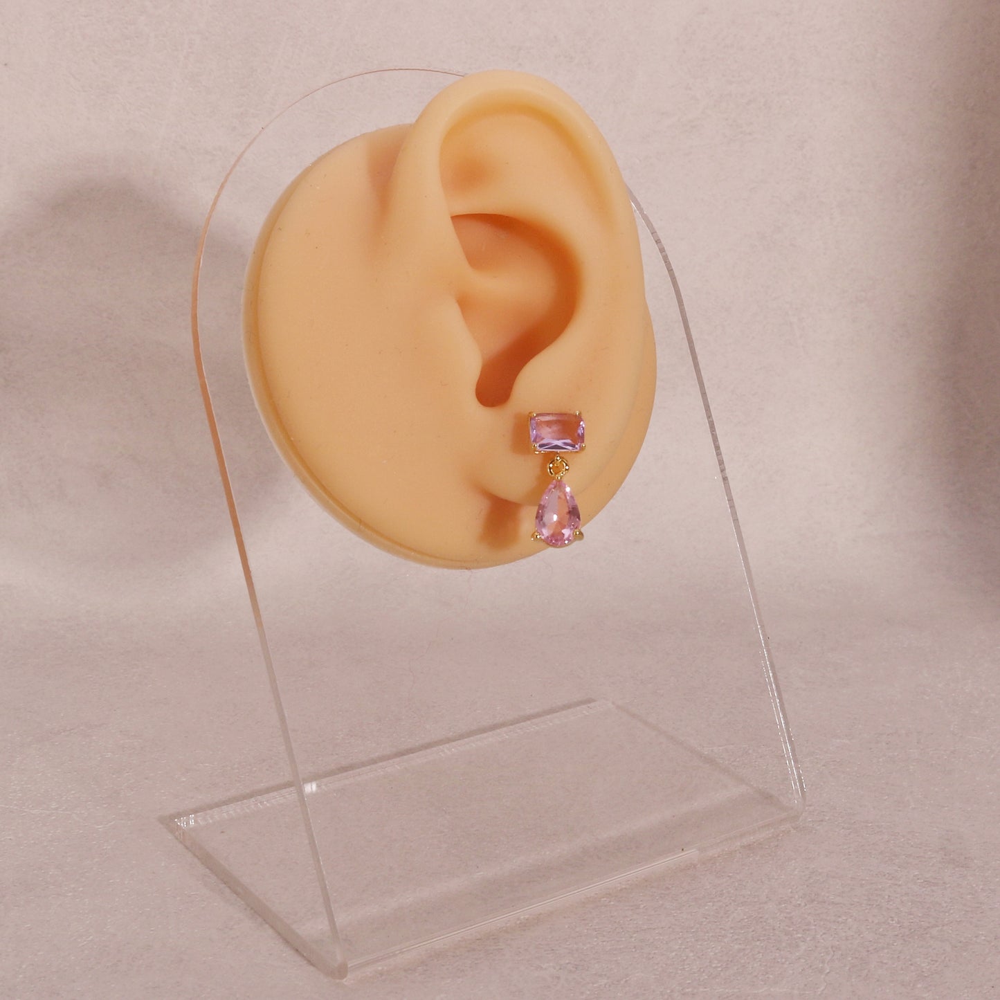 Hera Dainty CZ Colored Solitaire Dangle Earrings