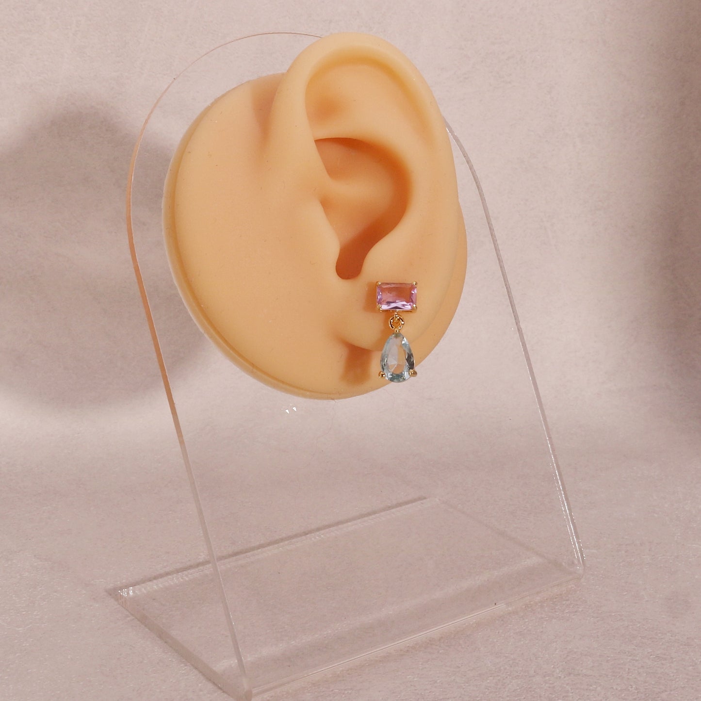Hera Dainty CZ Colored Solitaire Dangle Earrings