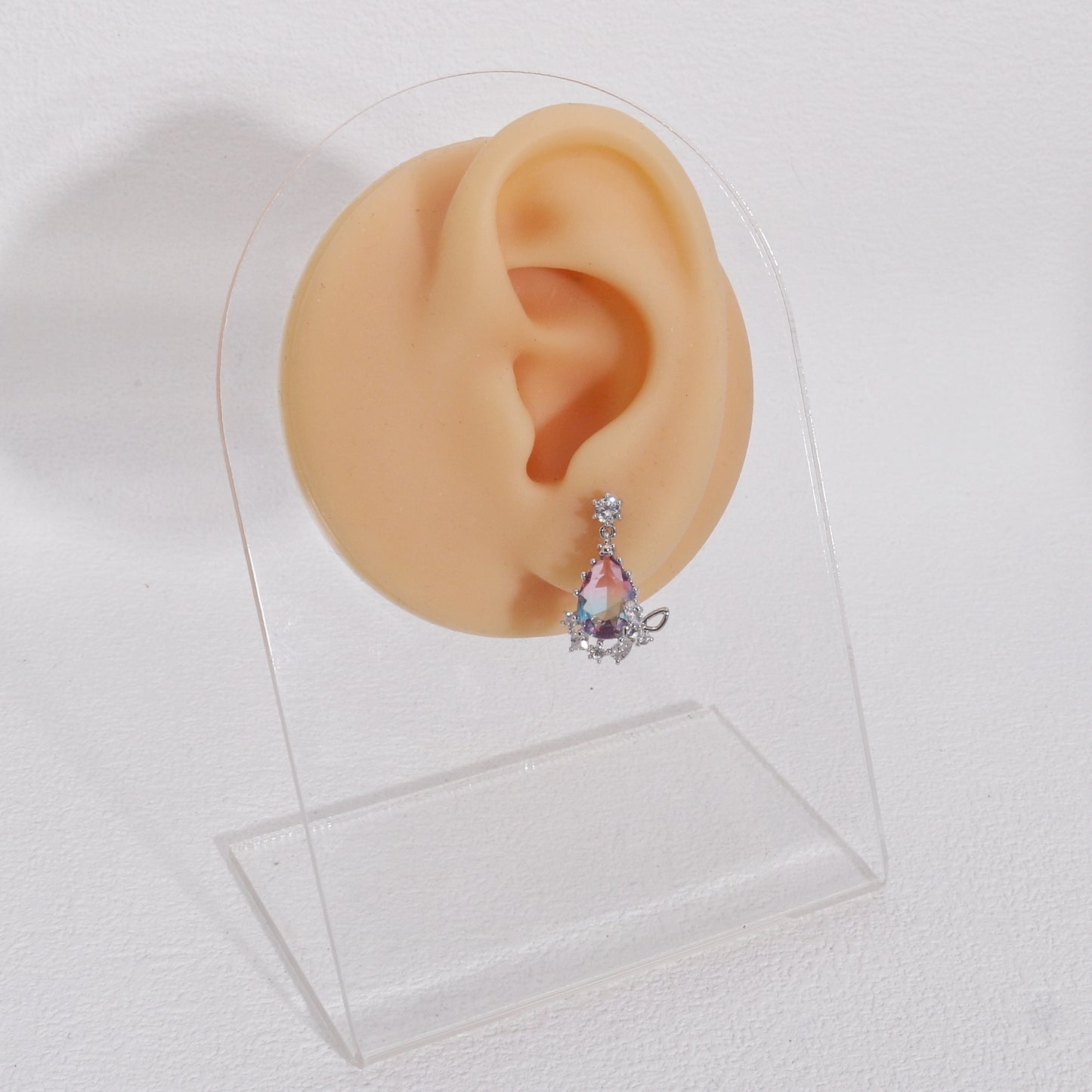 Belle's Rainbow Pear Crystal Drop Earrings