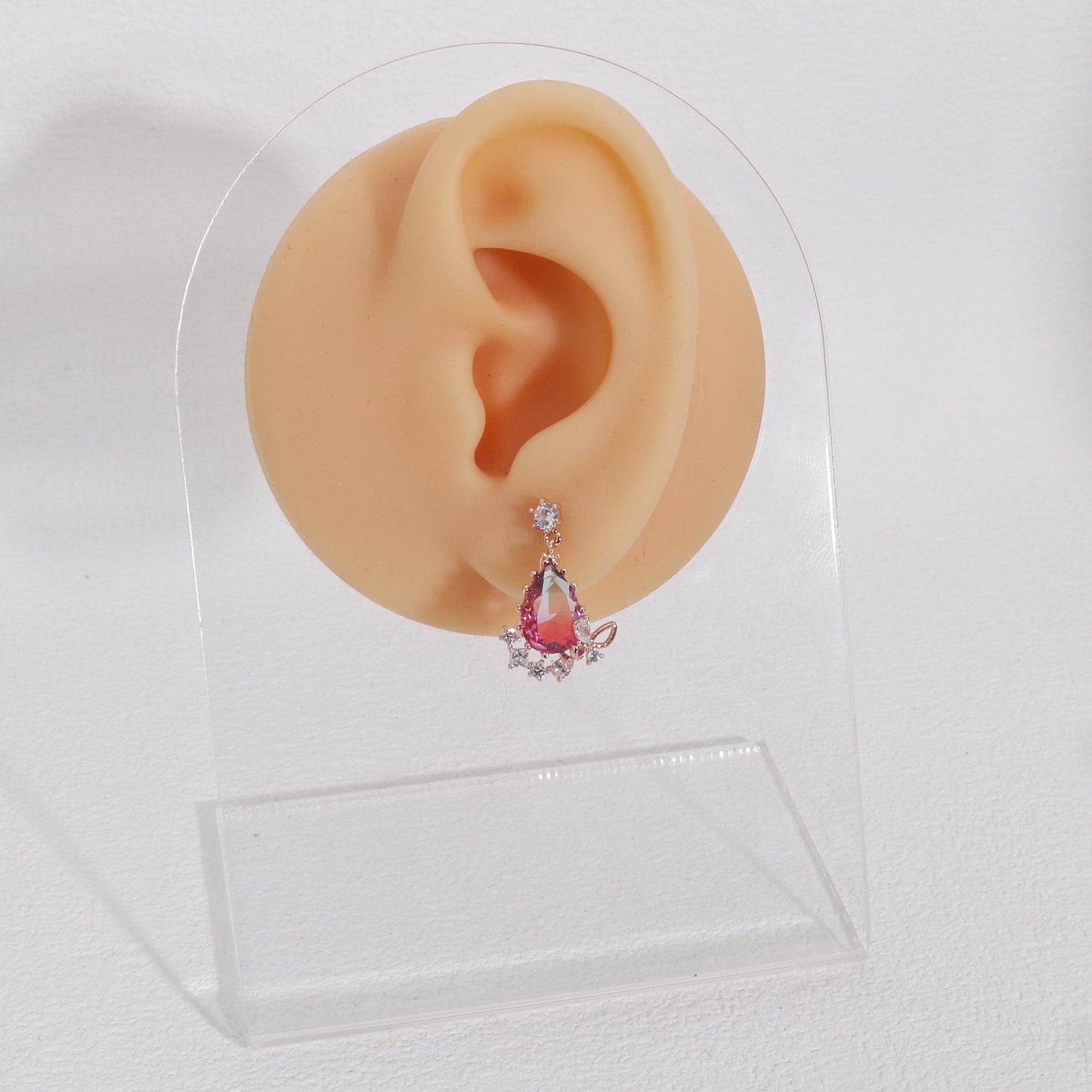 Belle's Rainbow Pear Crystal Drop Earrings