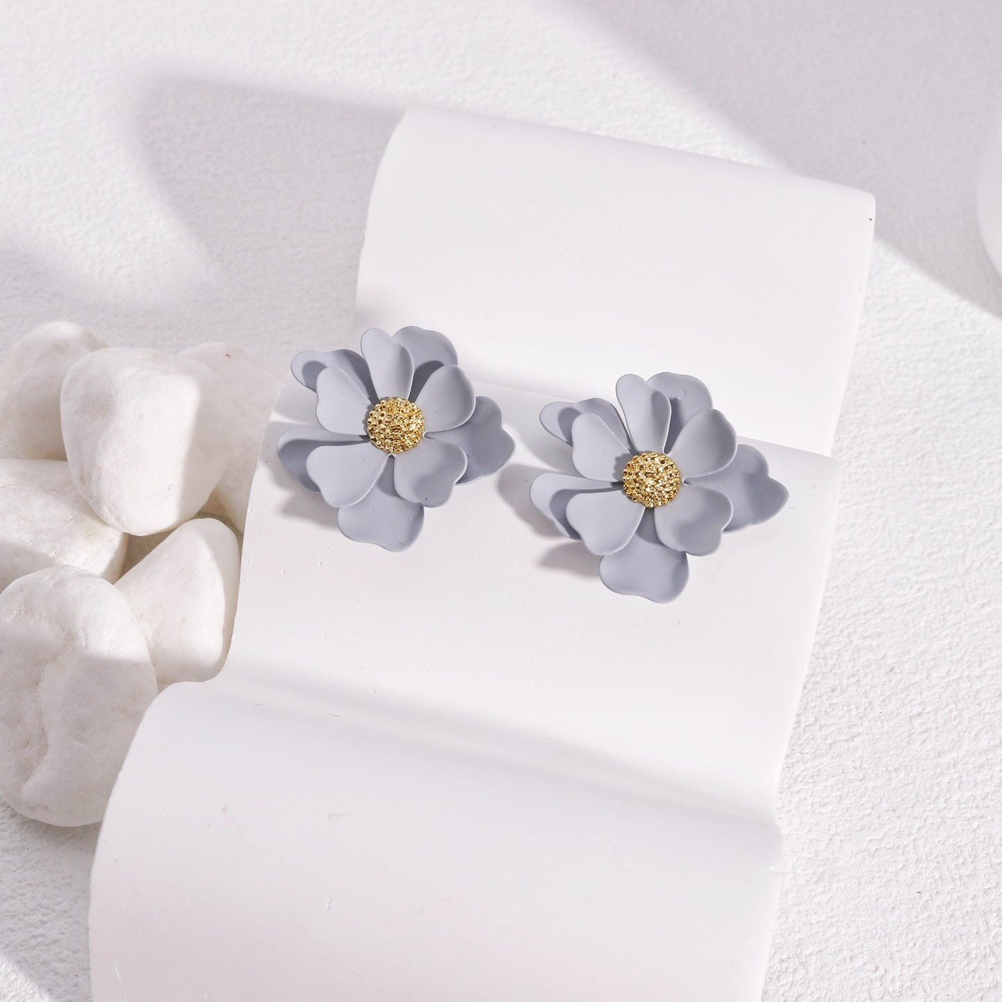 Callidora Statement Floral Drop Stud Earrings