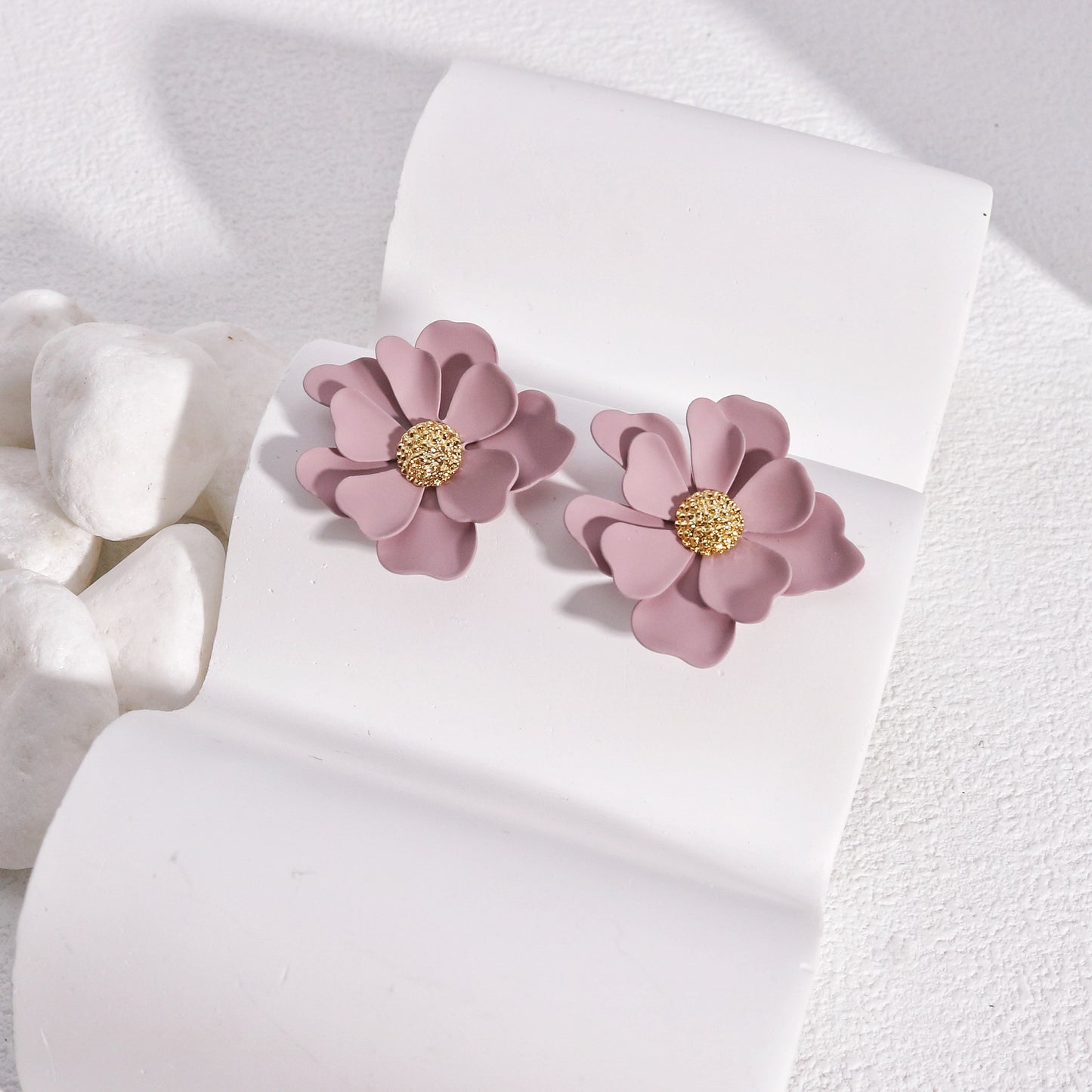 Callidora Statement Floral Drop Stud Earrings