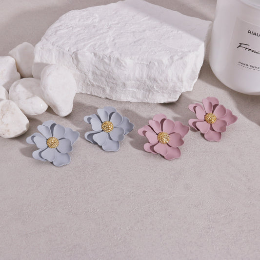 Callidora Statement Floral Drop Stud Earrings
