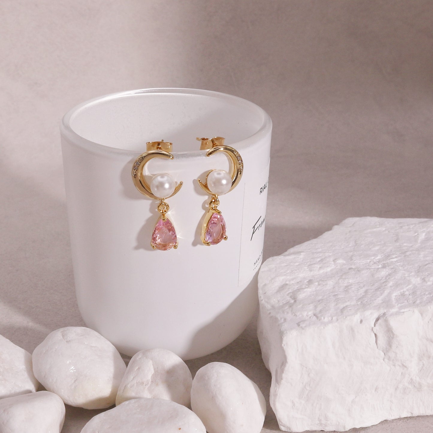 Eleanor Crescent Crystal Drop Dangle Earrings