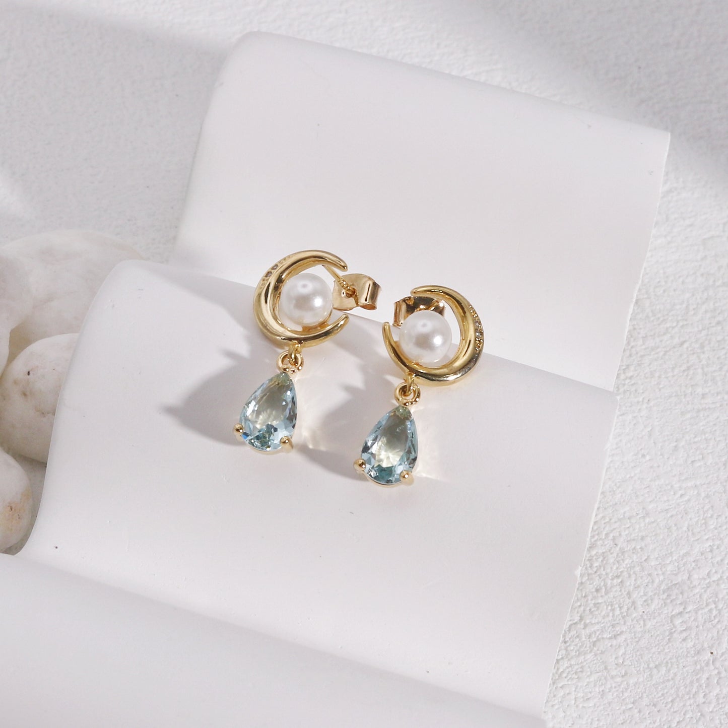 Eleanor Crescent Crystal Drop Dangle Earrings