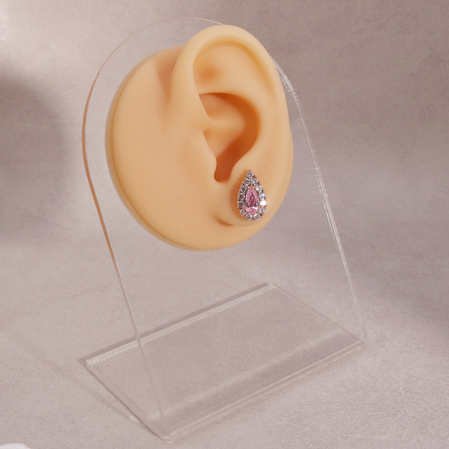 Clarity Pear Shaped CZ Stud Earrings