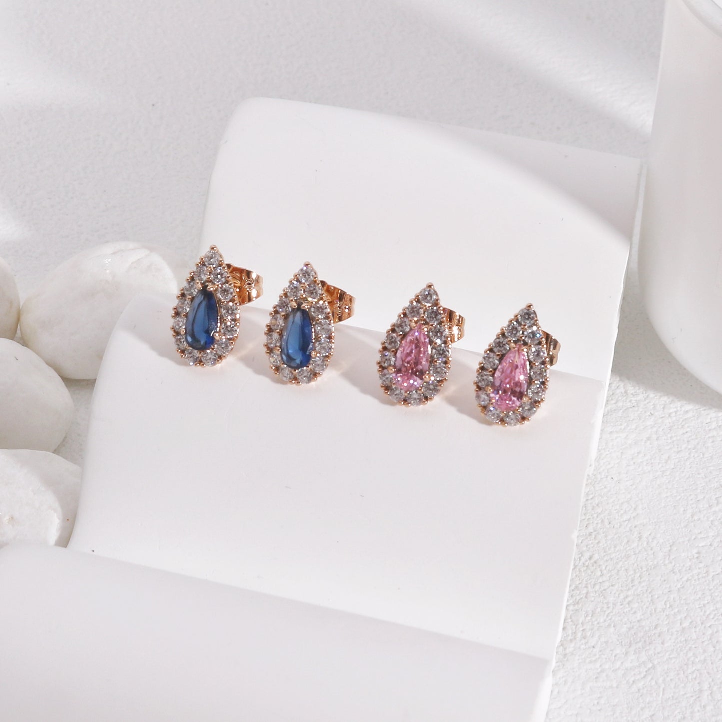 Clarity Pear Shaped CZ Stud Earrings