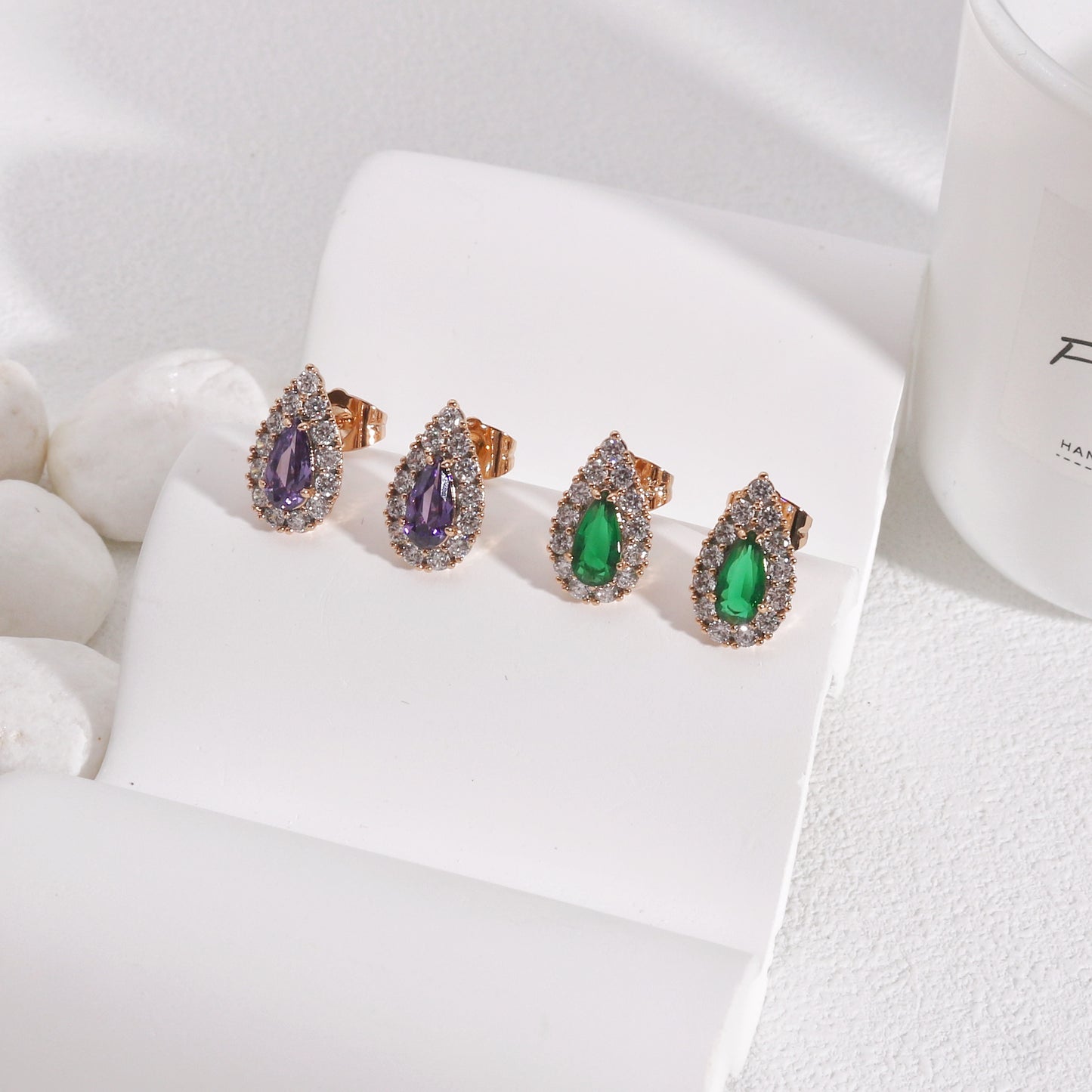 Clarity Pear Shaped CZ Stud Earrings
