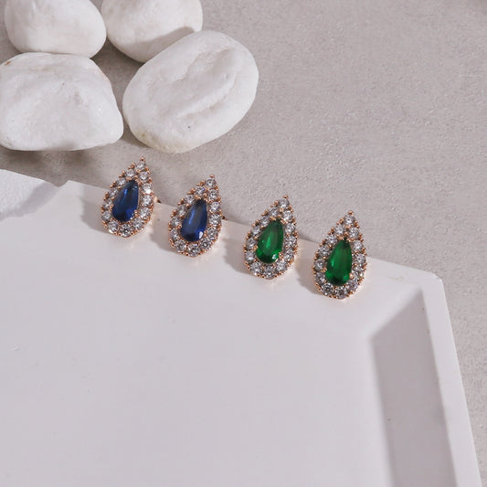 Clarity Pear Shaped CZ Stud Earrings