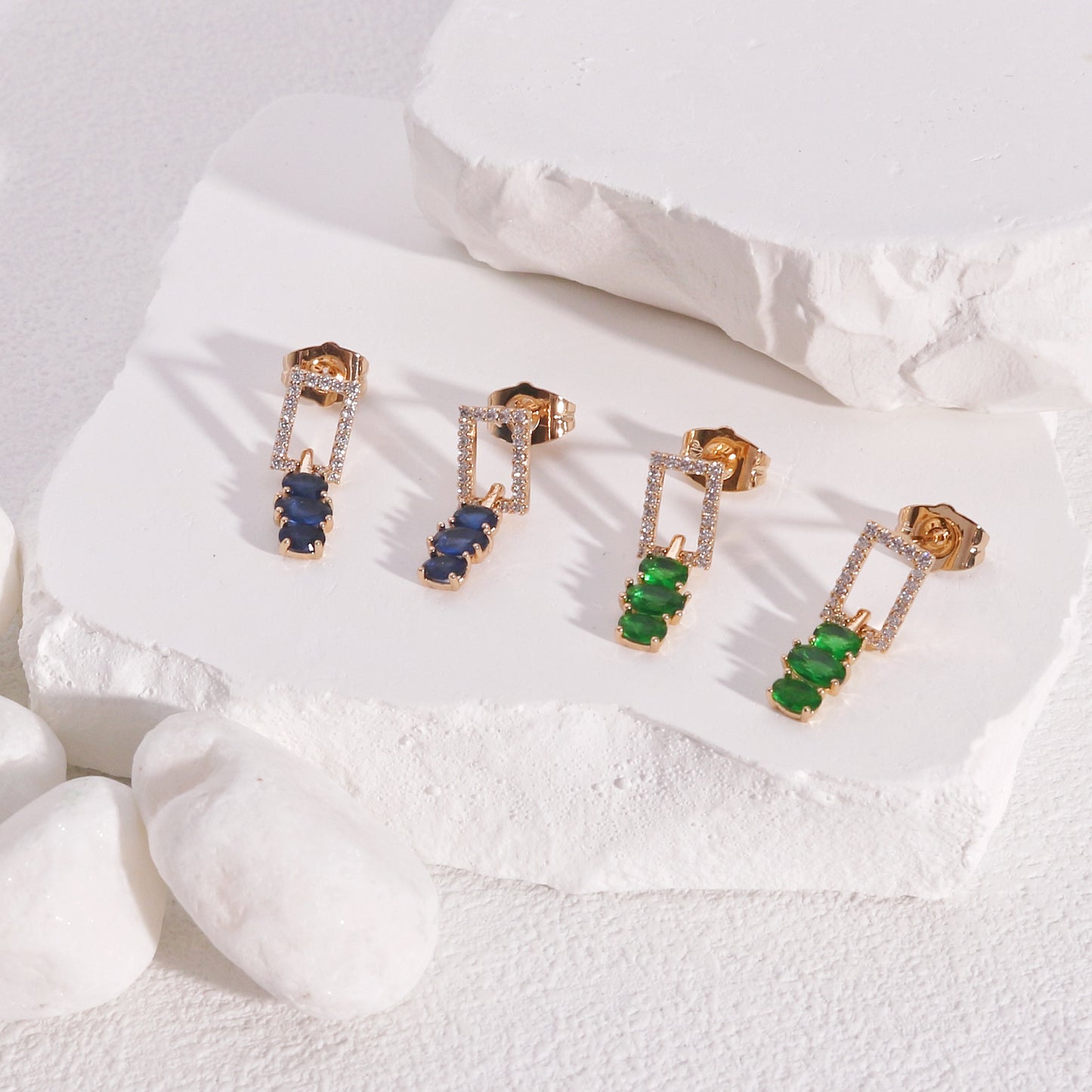 Tasha Elegant CZ Mini Dangle Earrings