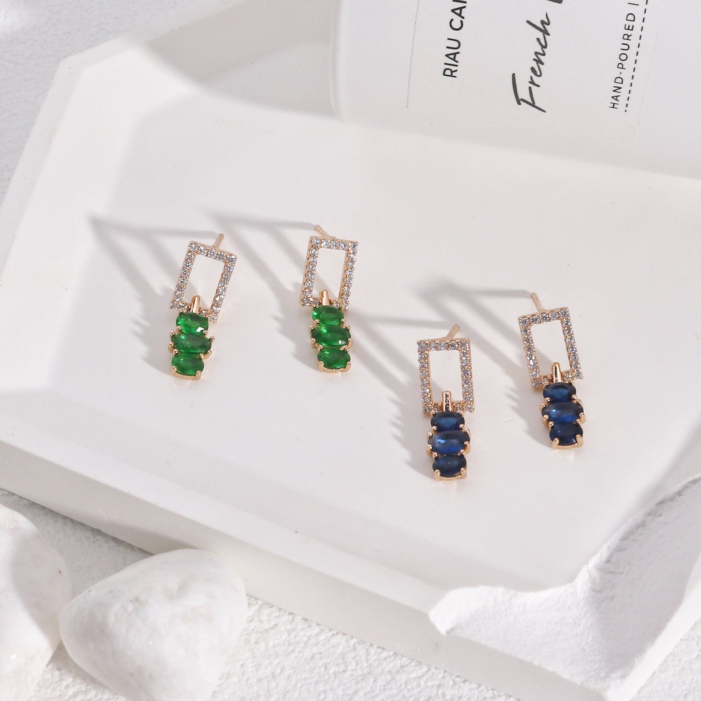 Tasha Elegant CZ Mini Dangle Earrings