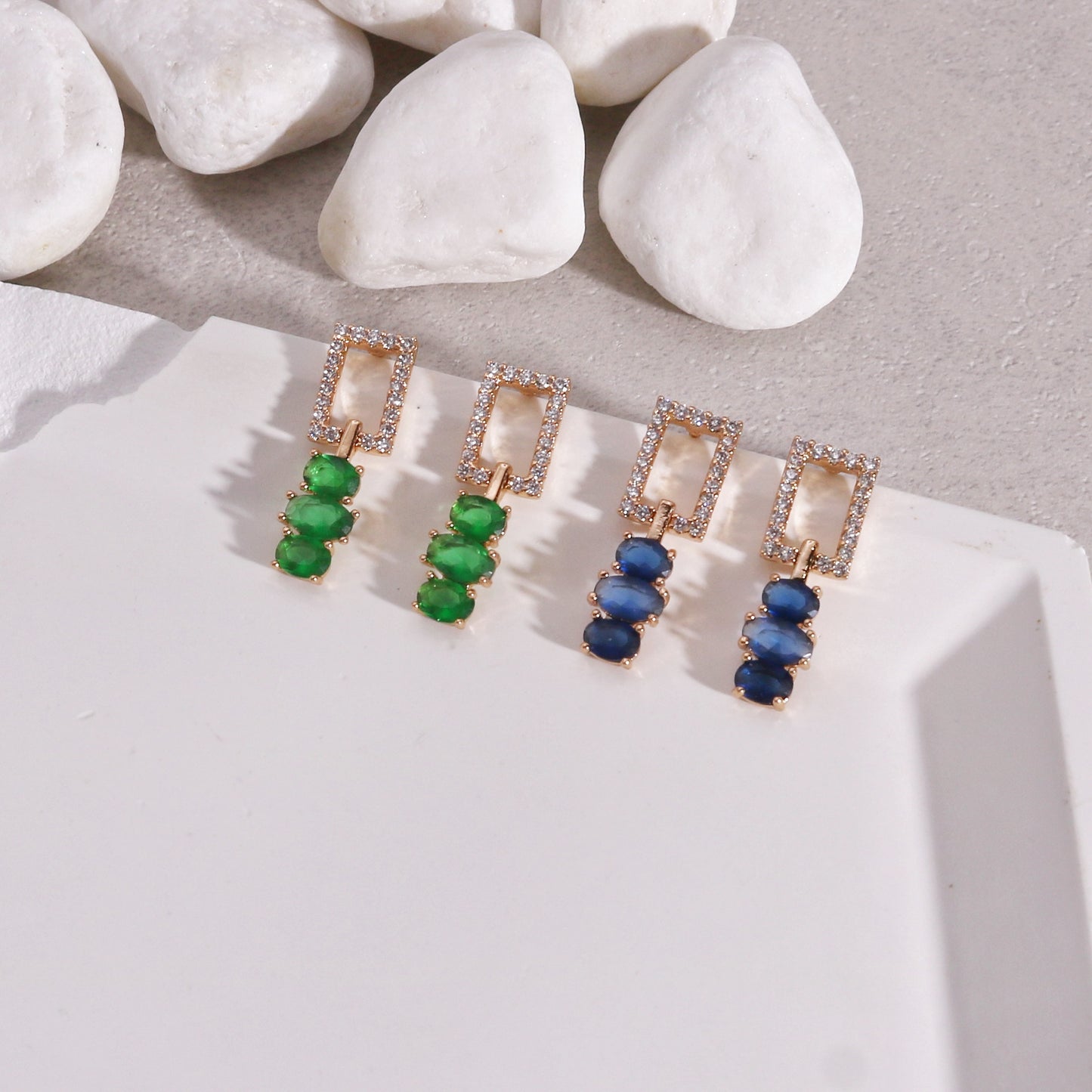 Tasha Elegant CZ Mini Dangle Earrings