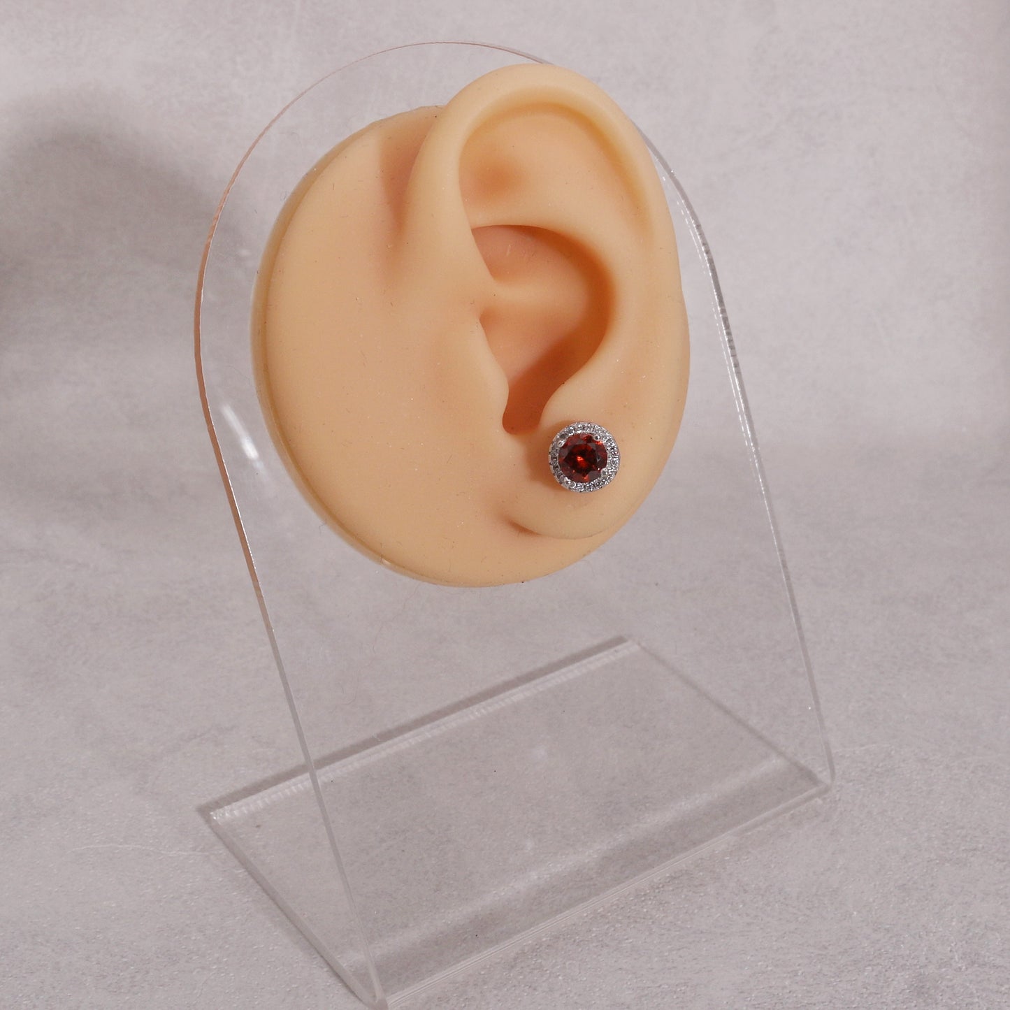 Classic Elegance CZ Halo Stud Earrings in 5 Colors