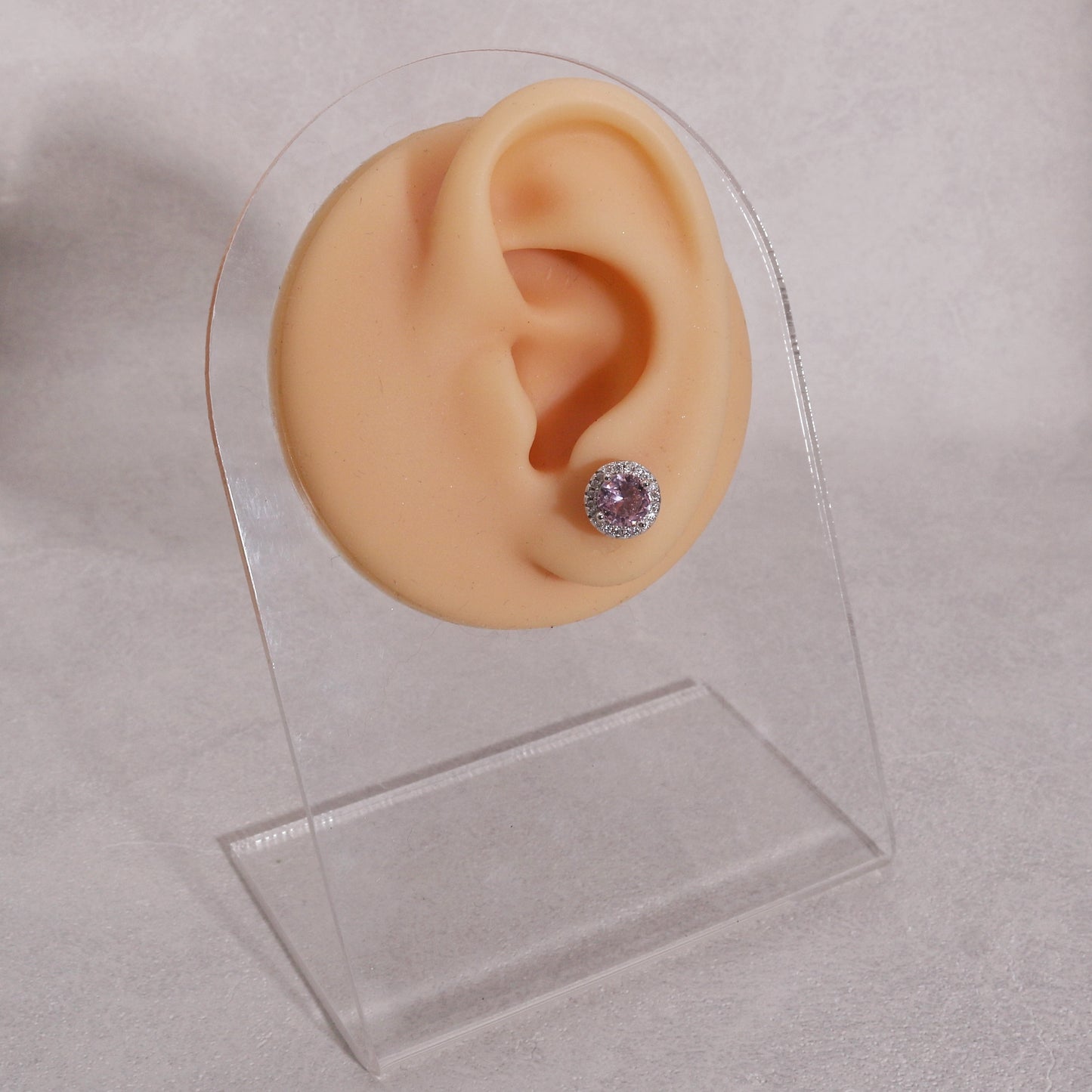 Classic Elegance CZ Halo Stud Earrings in 5 Colors