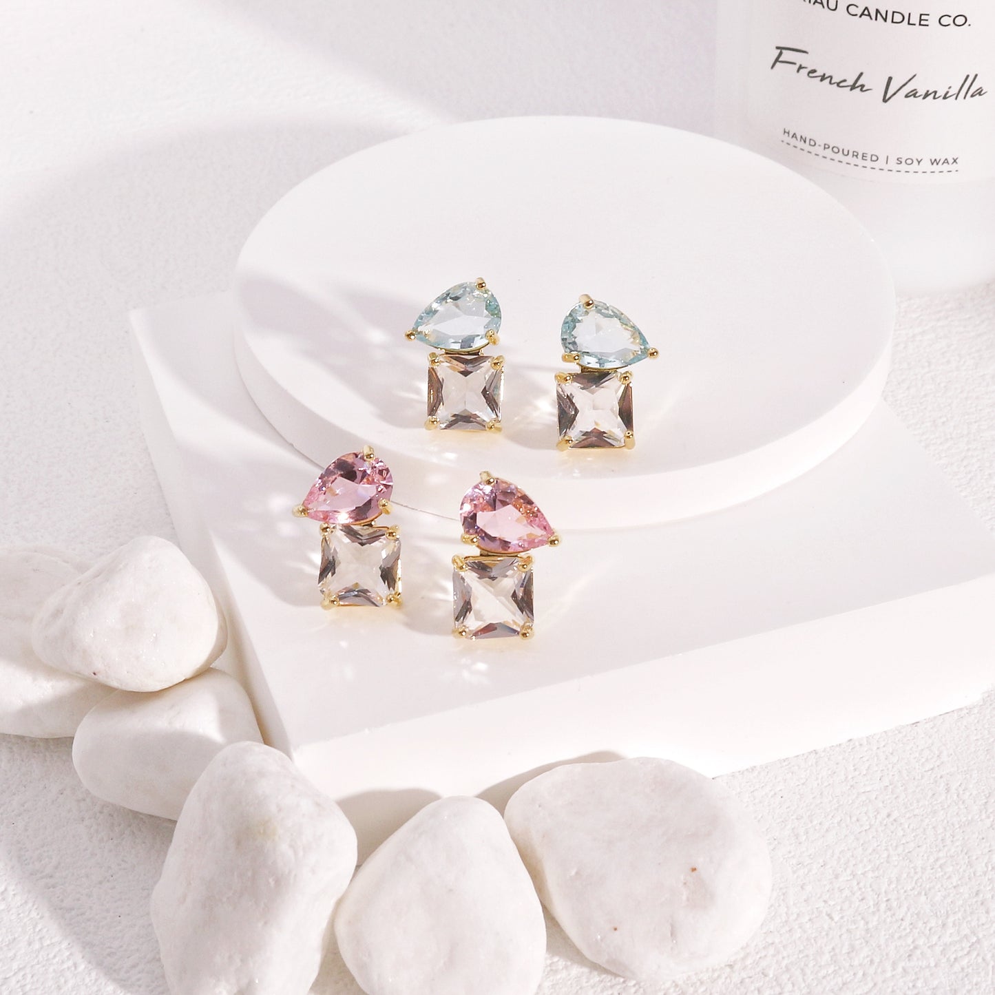 Rosalyn CZ Solitaire Evening Drop Earrings