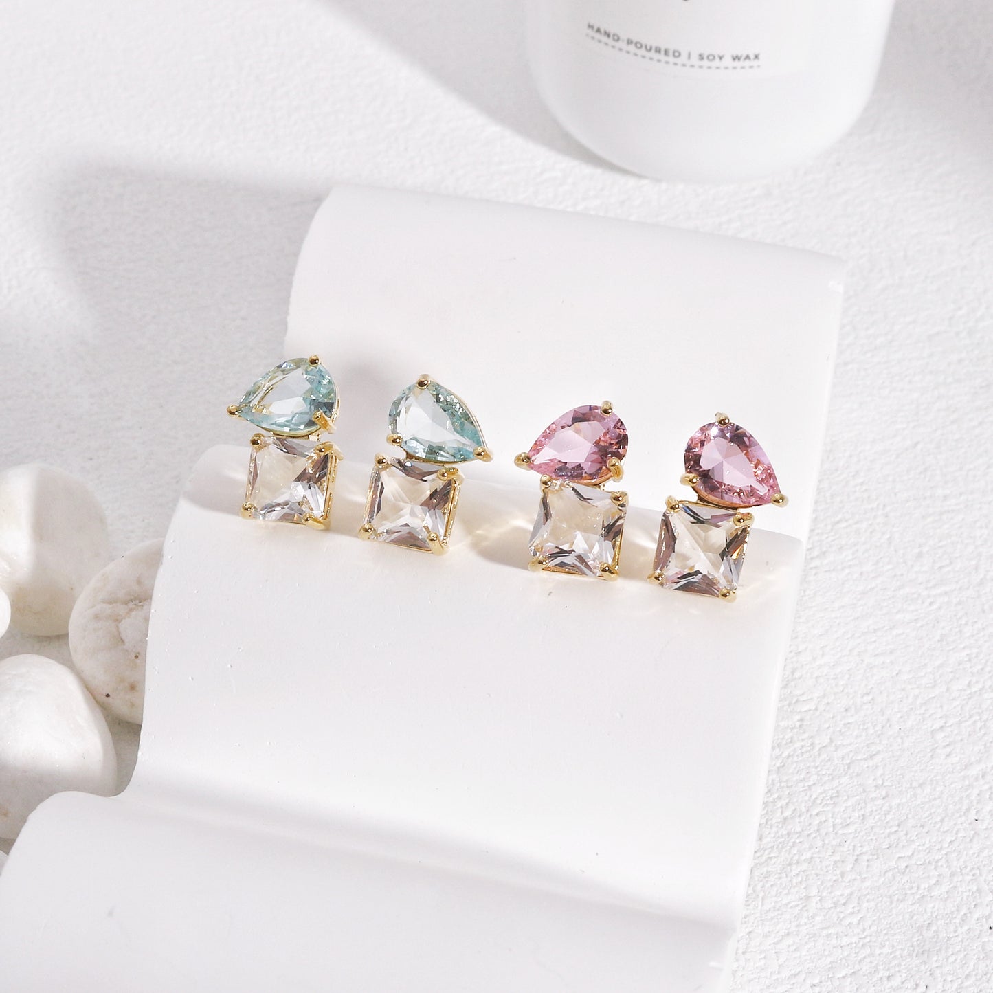 Rosalyn CZ Solitaire Evening Drop Earrings