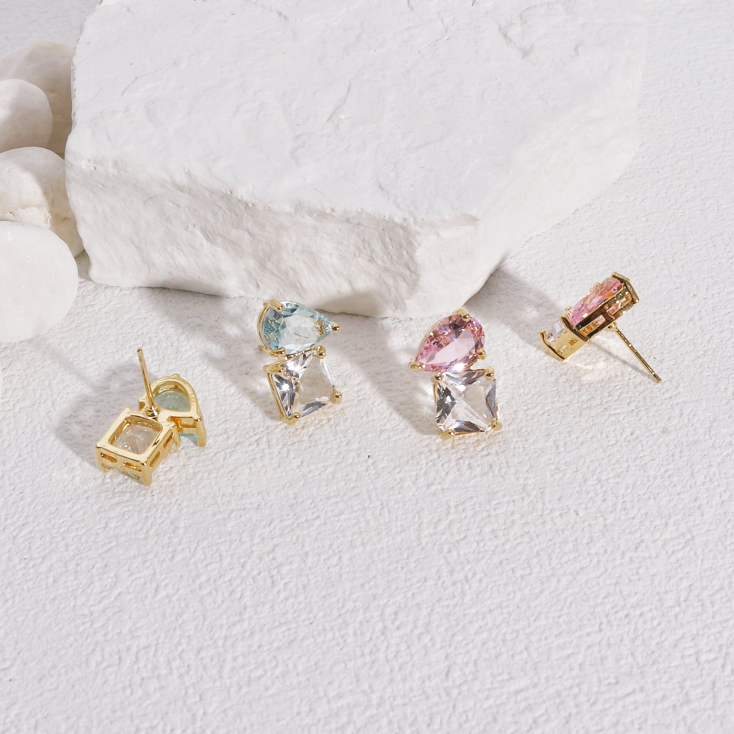 Rosalyn CZ Solitaire Evening Drop Earrings