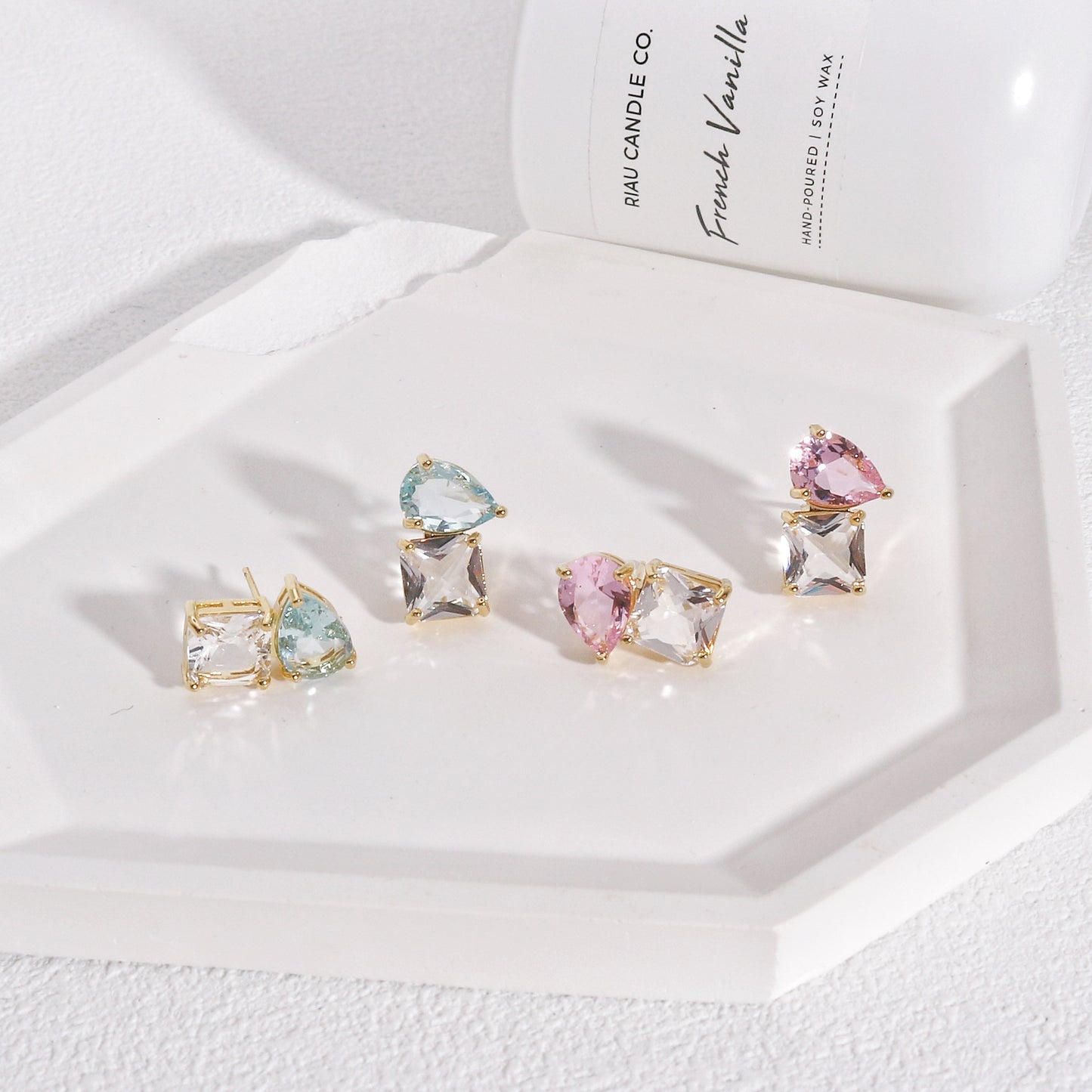Rosalyn CZ Solitaire Evening Drop Earrings