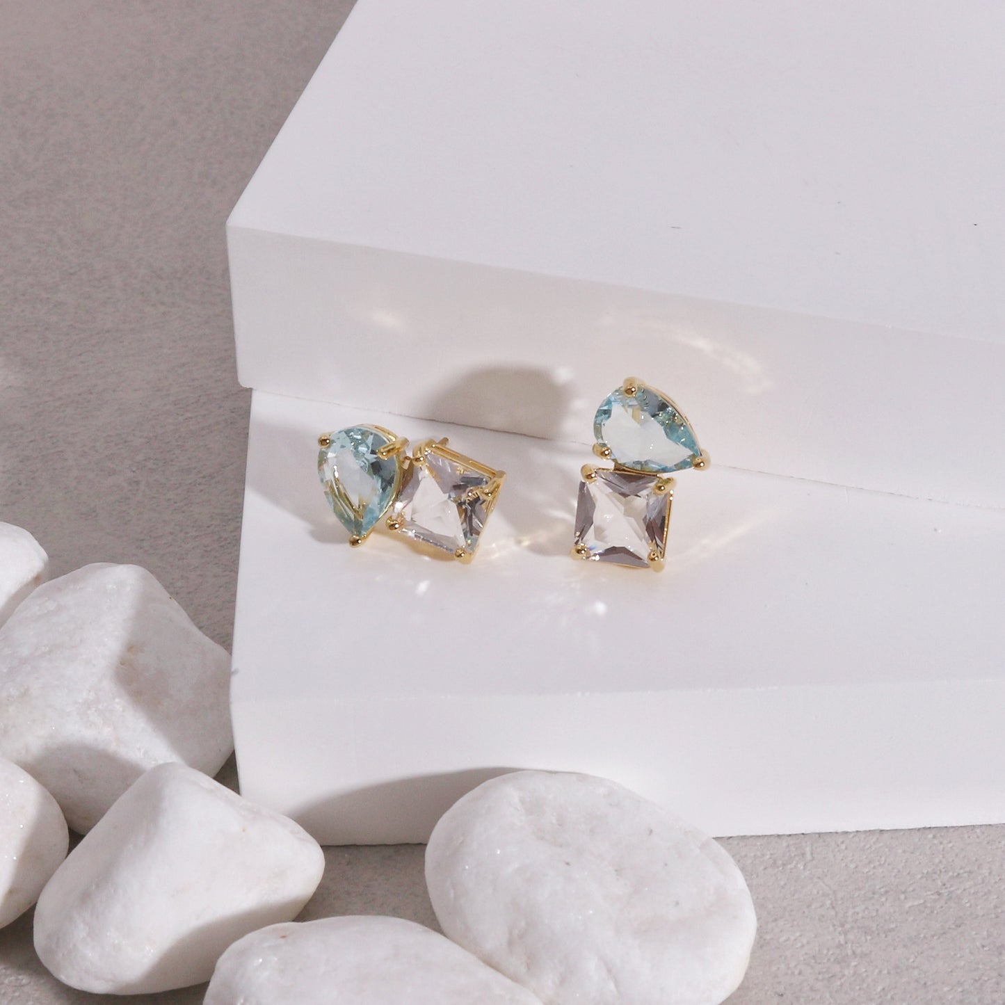 Rosalyn CZ Solitaire Evening Drop Earrings