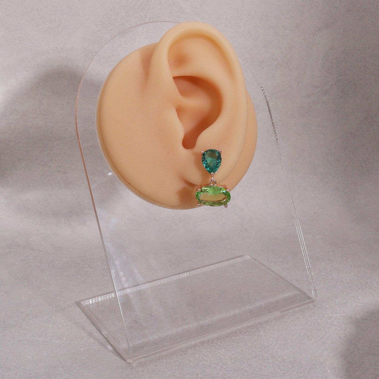 Luxury CZ Colored Jewel Drop Earrings