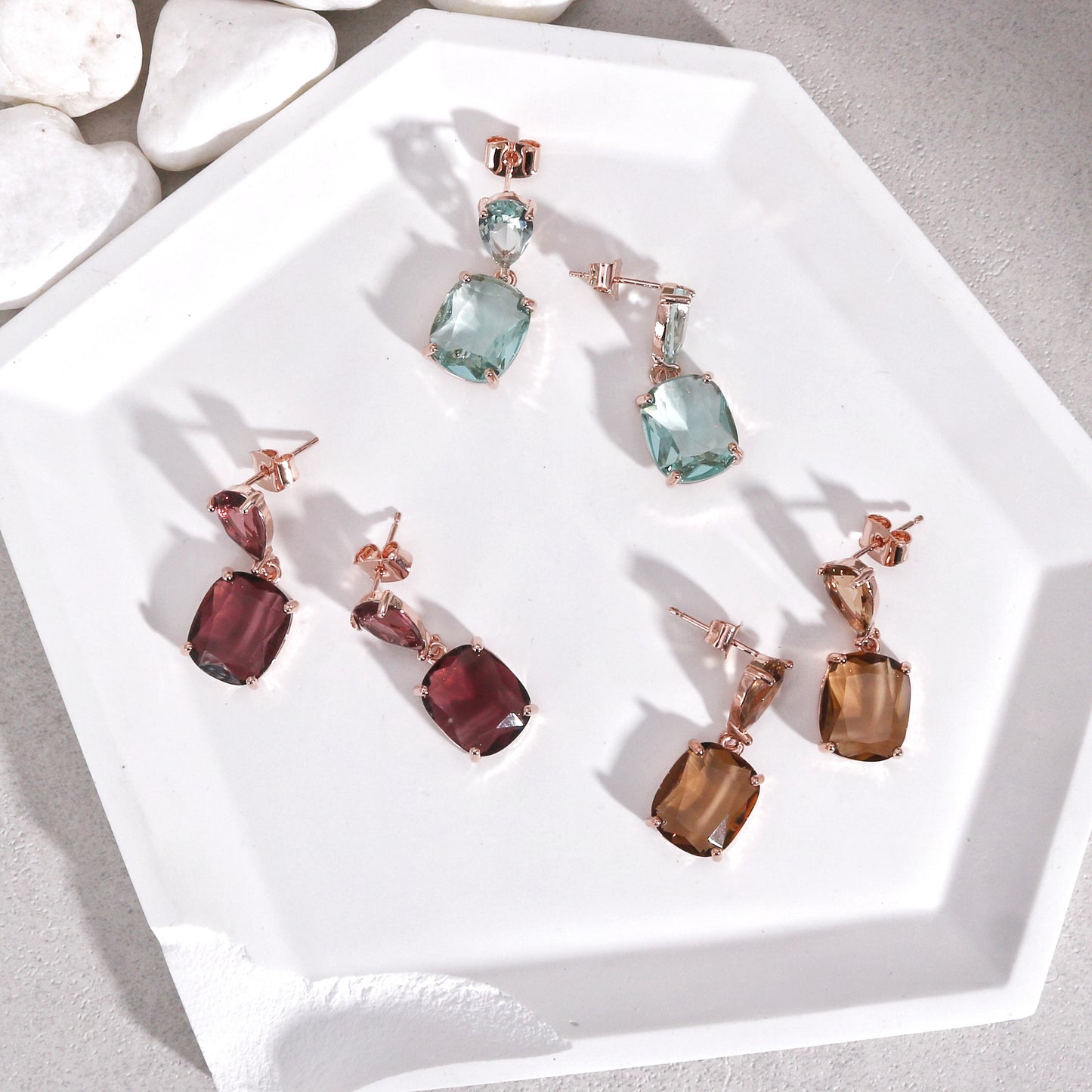 Charlotte Luxury Short Dangle CZ Gemstone Earrings