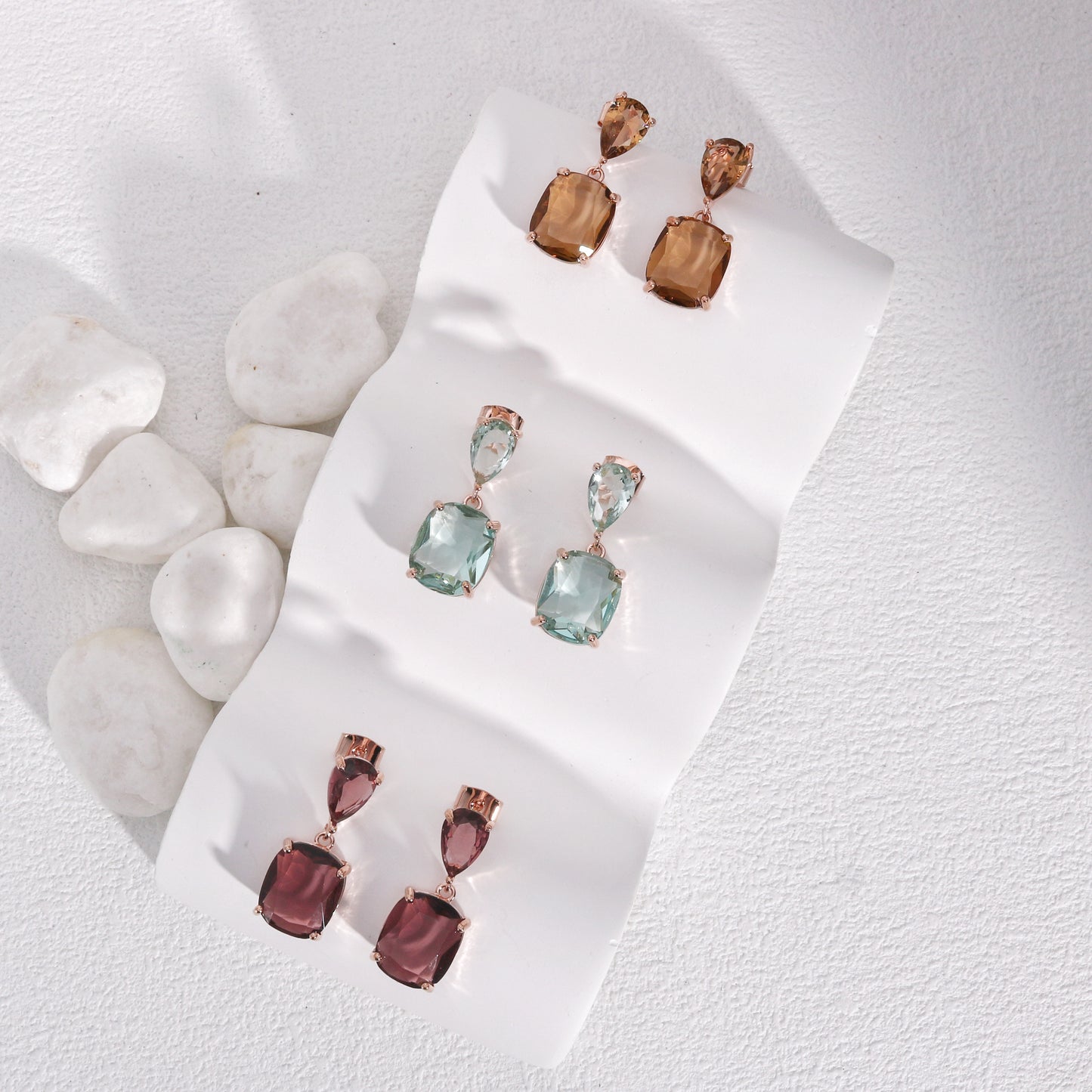 Charlotte Luxury Short Dangle CZ Gemstone Earrings