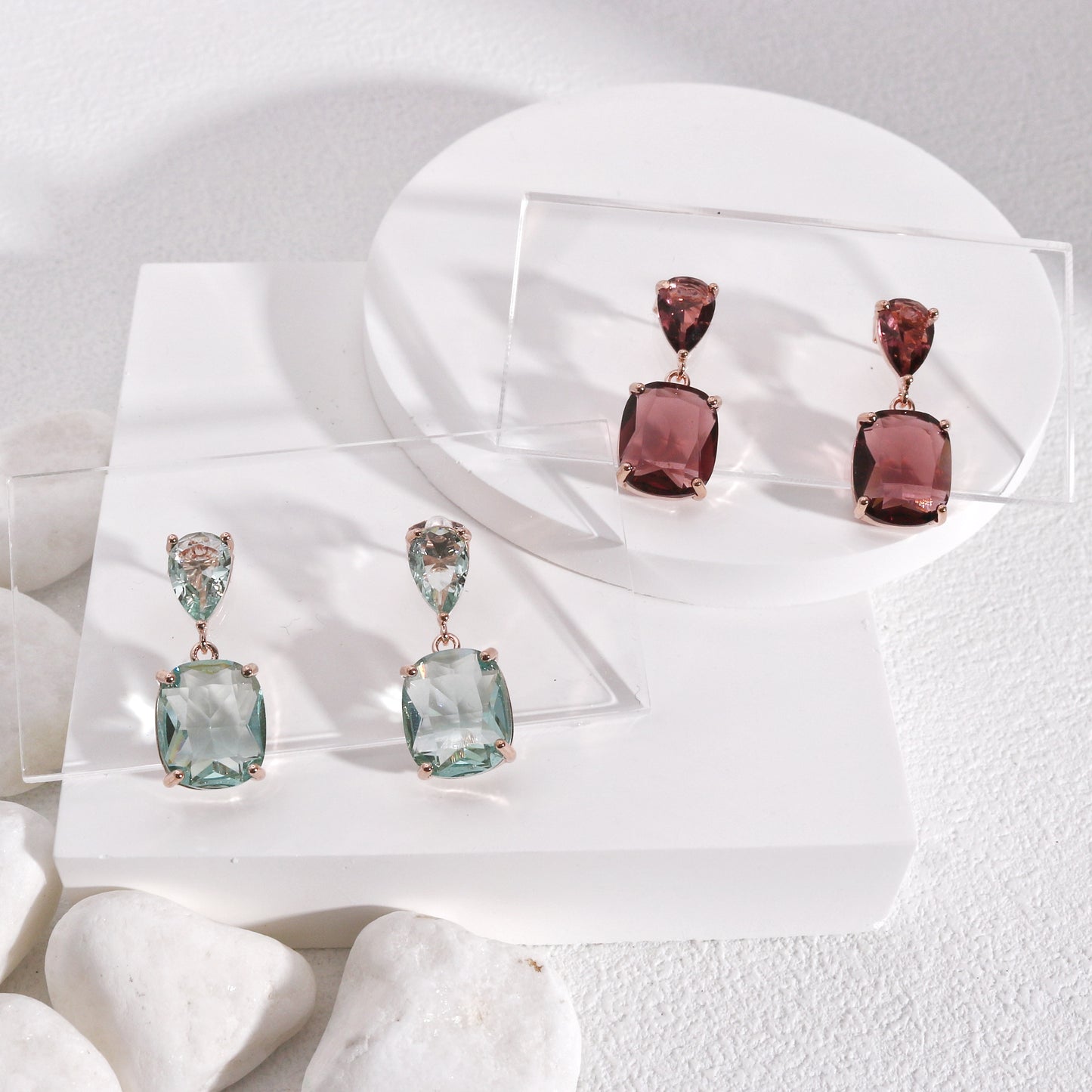 Charlotte Luxury Short Dangle CZ Gemstone Earrings