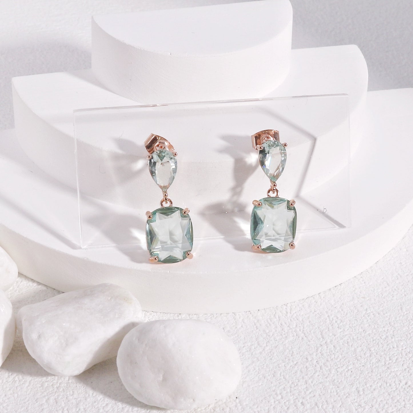 Charlotte Luxury Short Dangle CZ Gemstone Earrings
