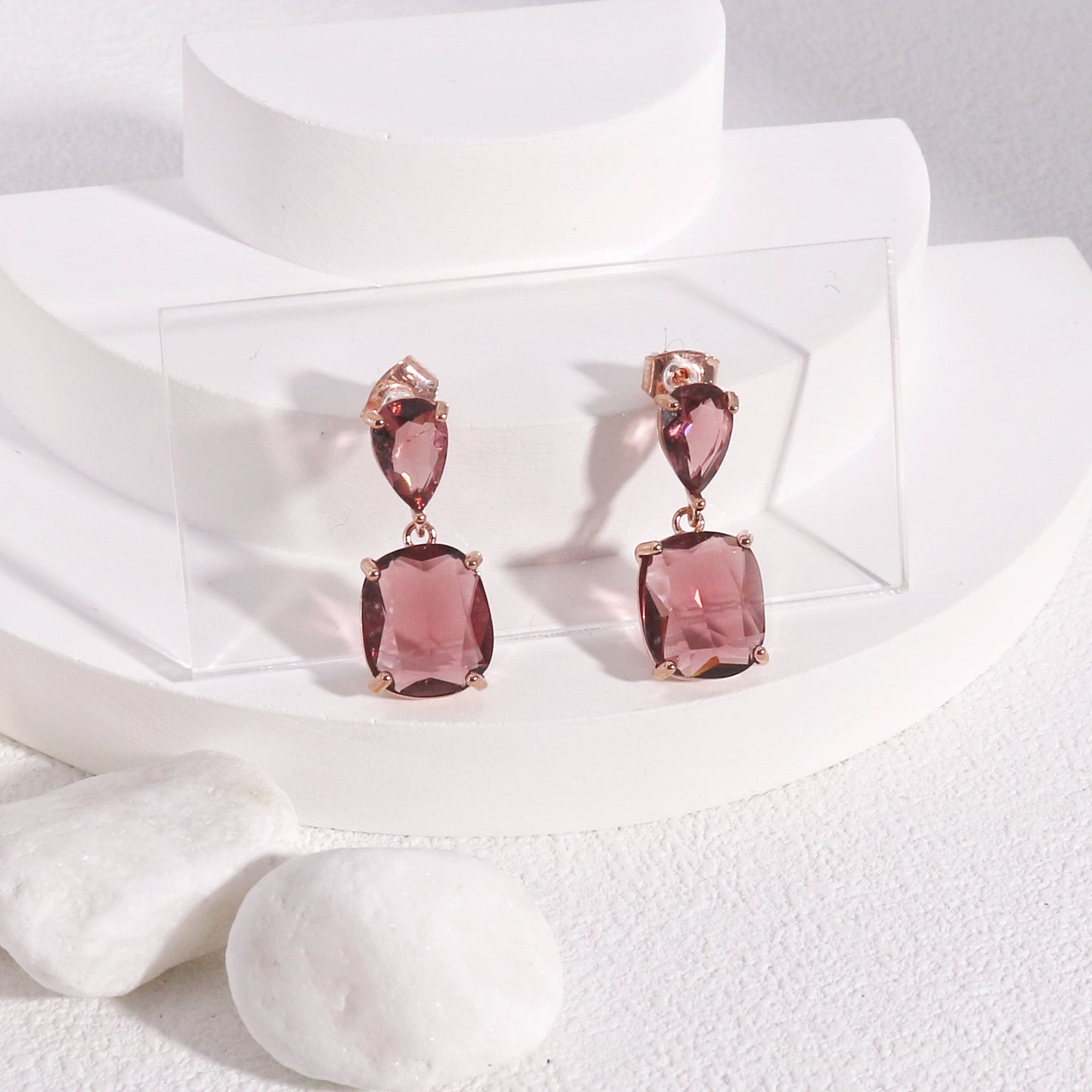 Charlotte Luxury Short Dangle CZ Gemstone Earrings