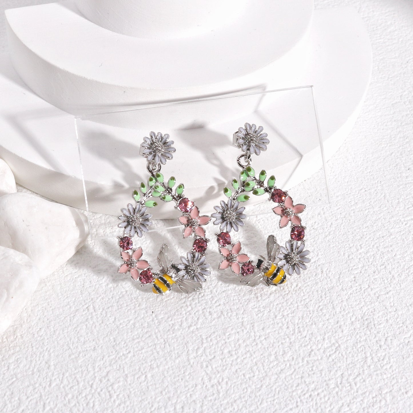 Elysia Statement Bee Garden Drop Earrings