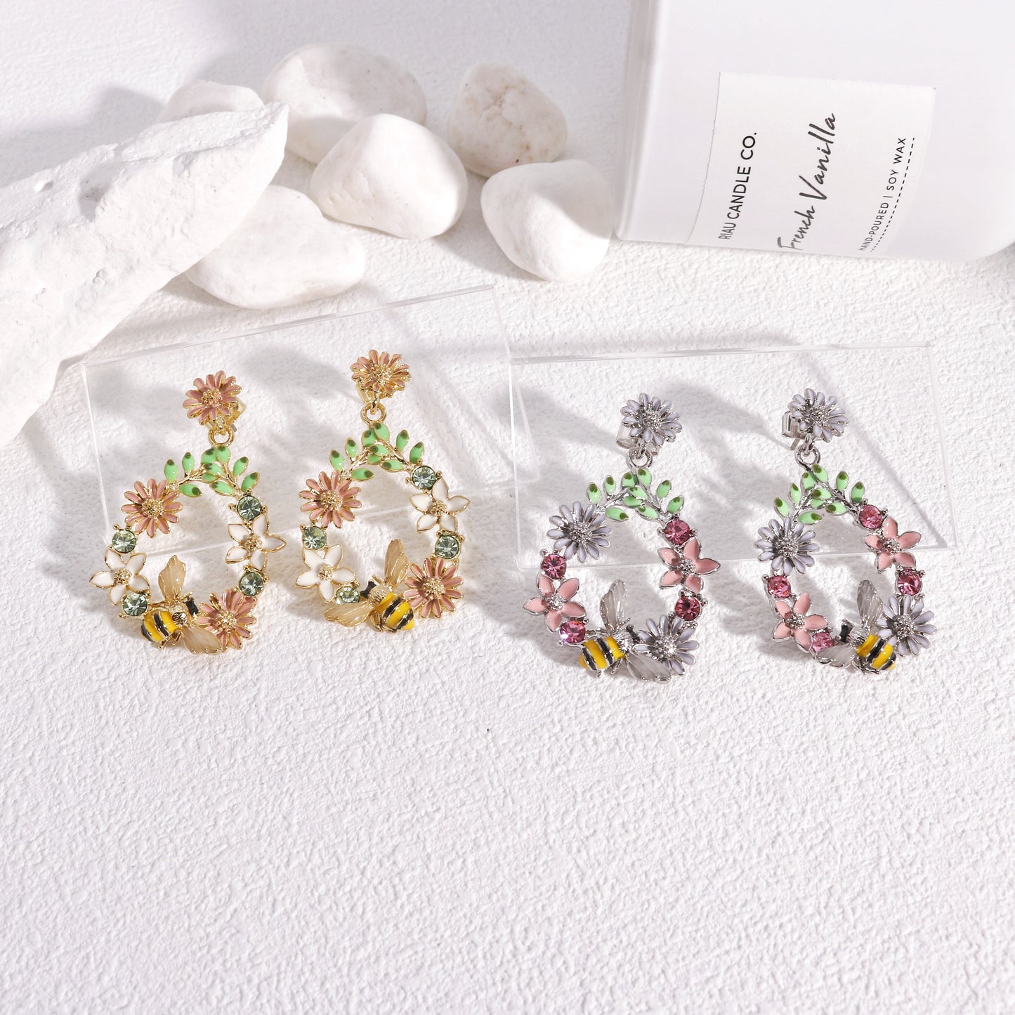 Elysia Statement Bee Garden Drop Earrings
