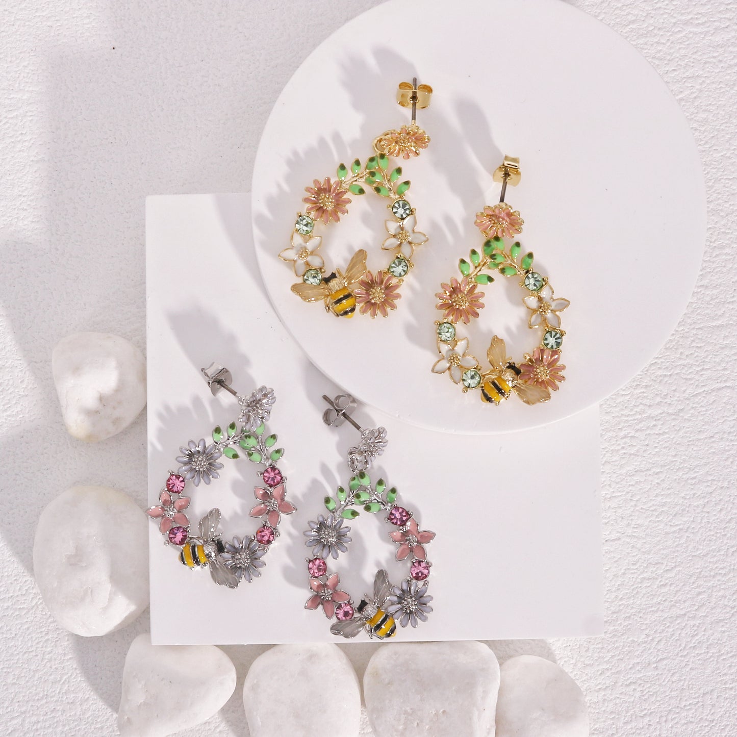 Elysia Statement Bee Garden Drop Earrings