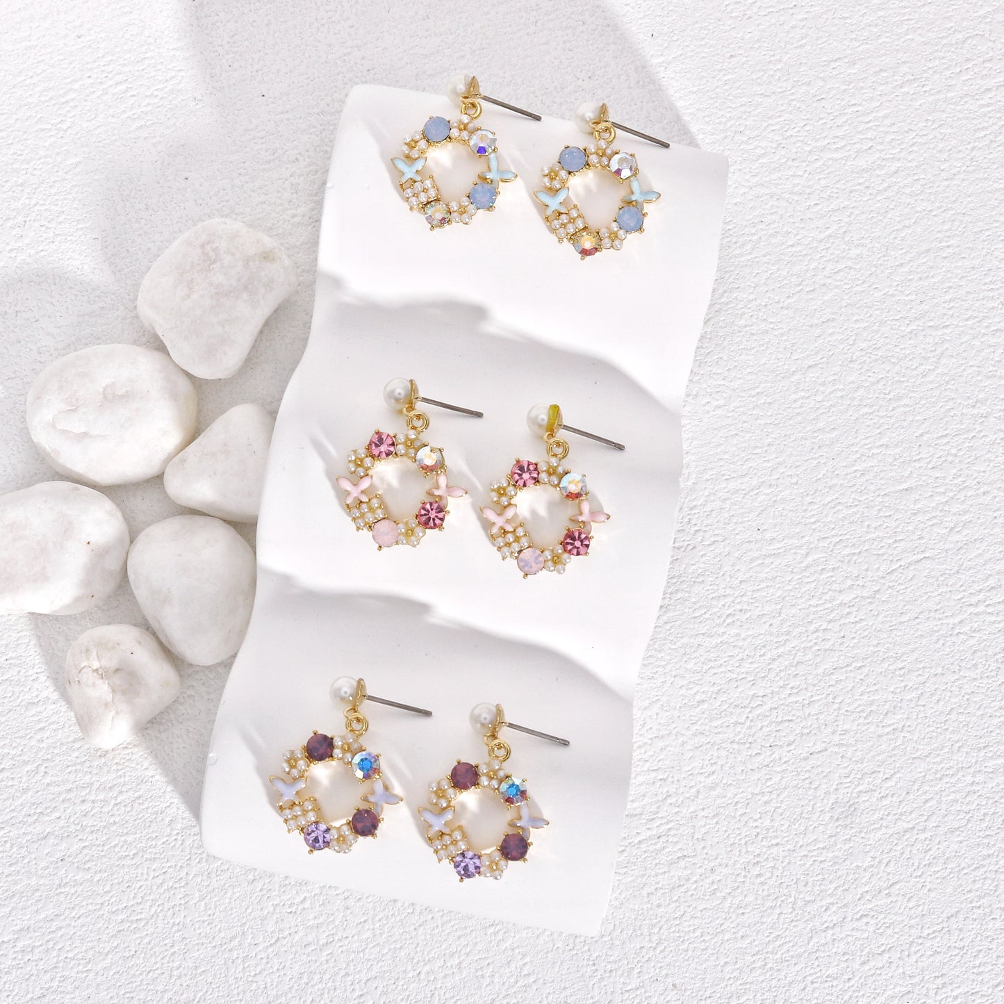 Delara Garden Crystal Dangle Earrings