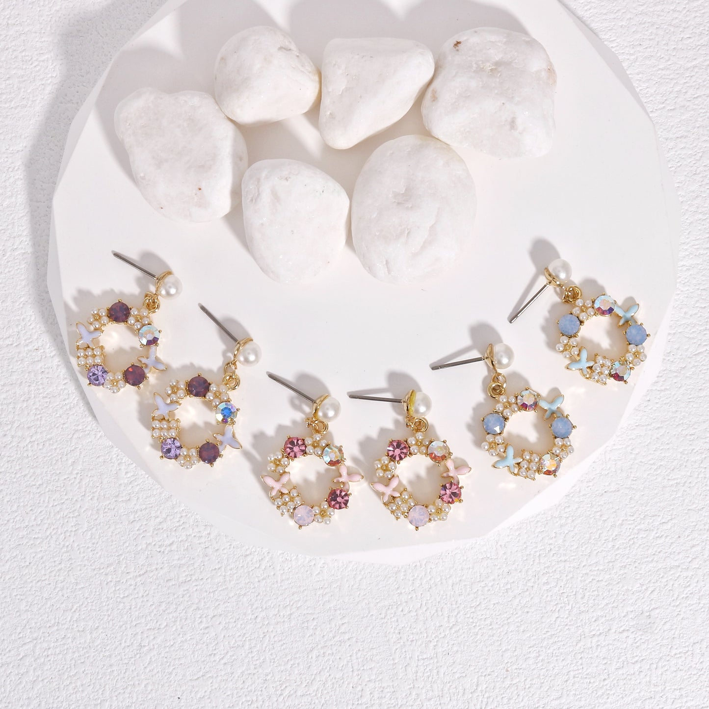 Delara Garden Crystal Dangle Earrings