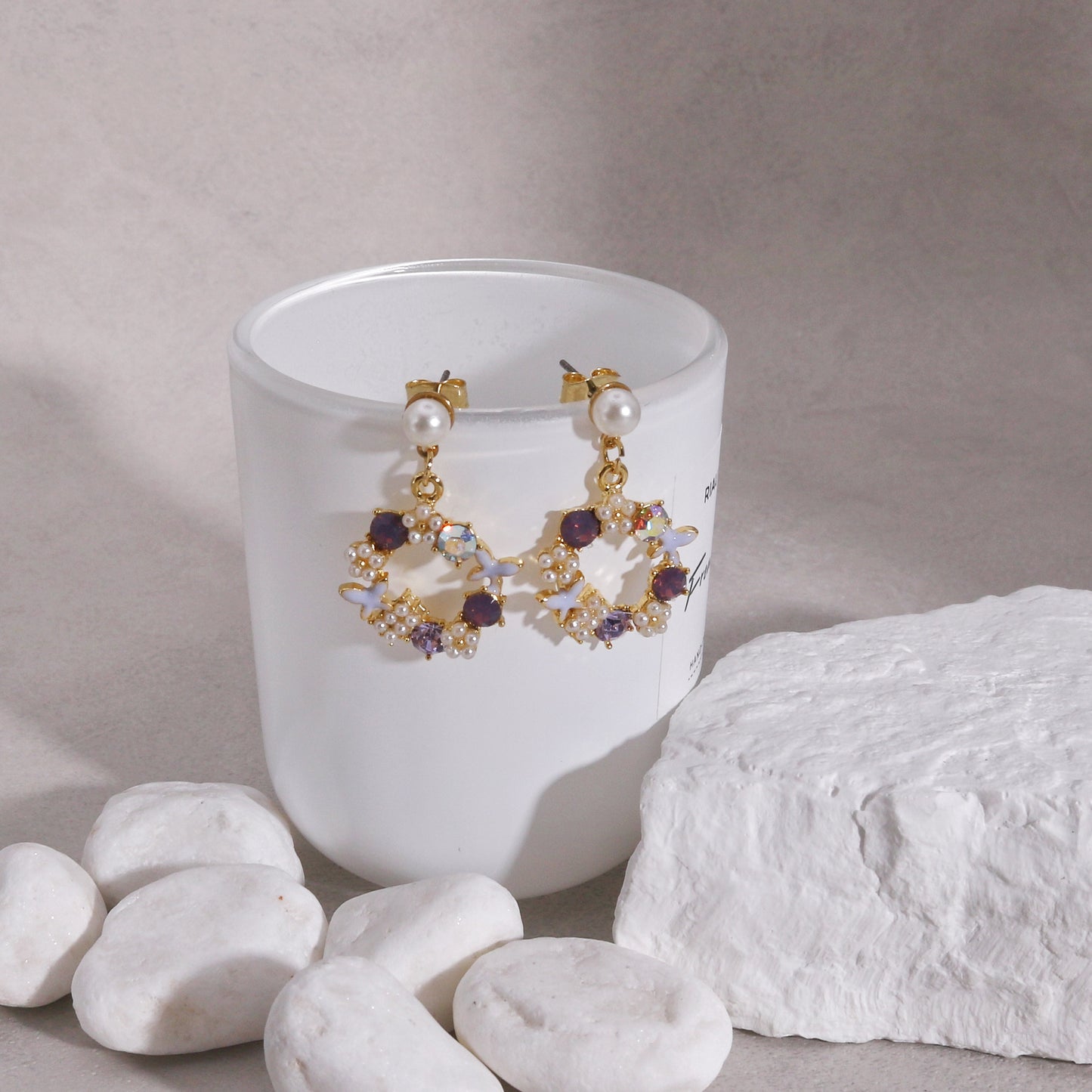 Delara Garden Crystal Dangle Earrings