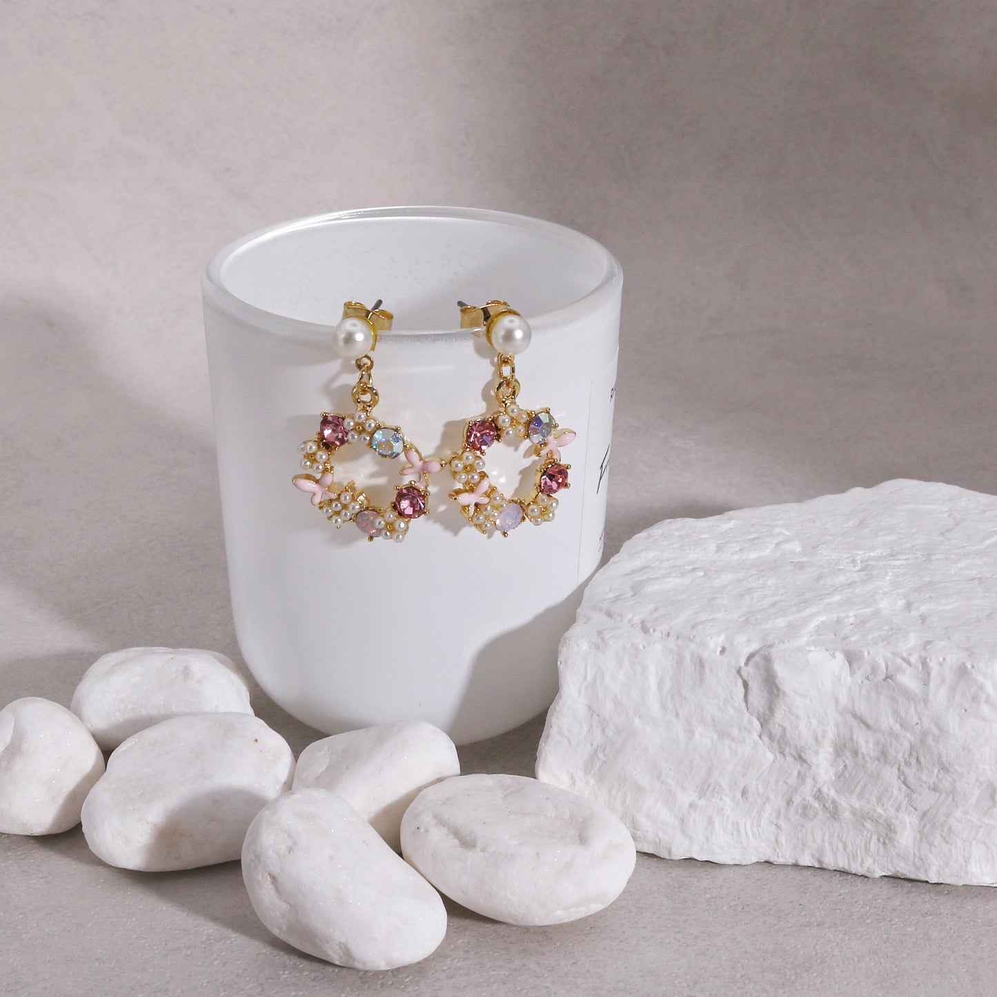 Delara Garden Crystal Dangle Earrings